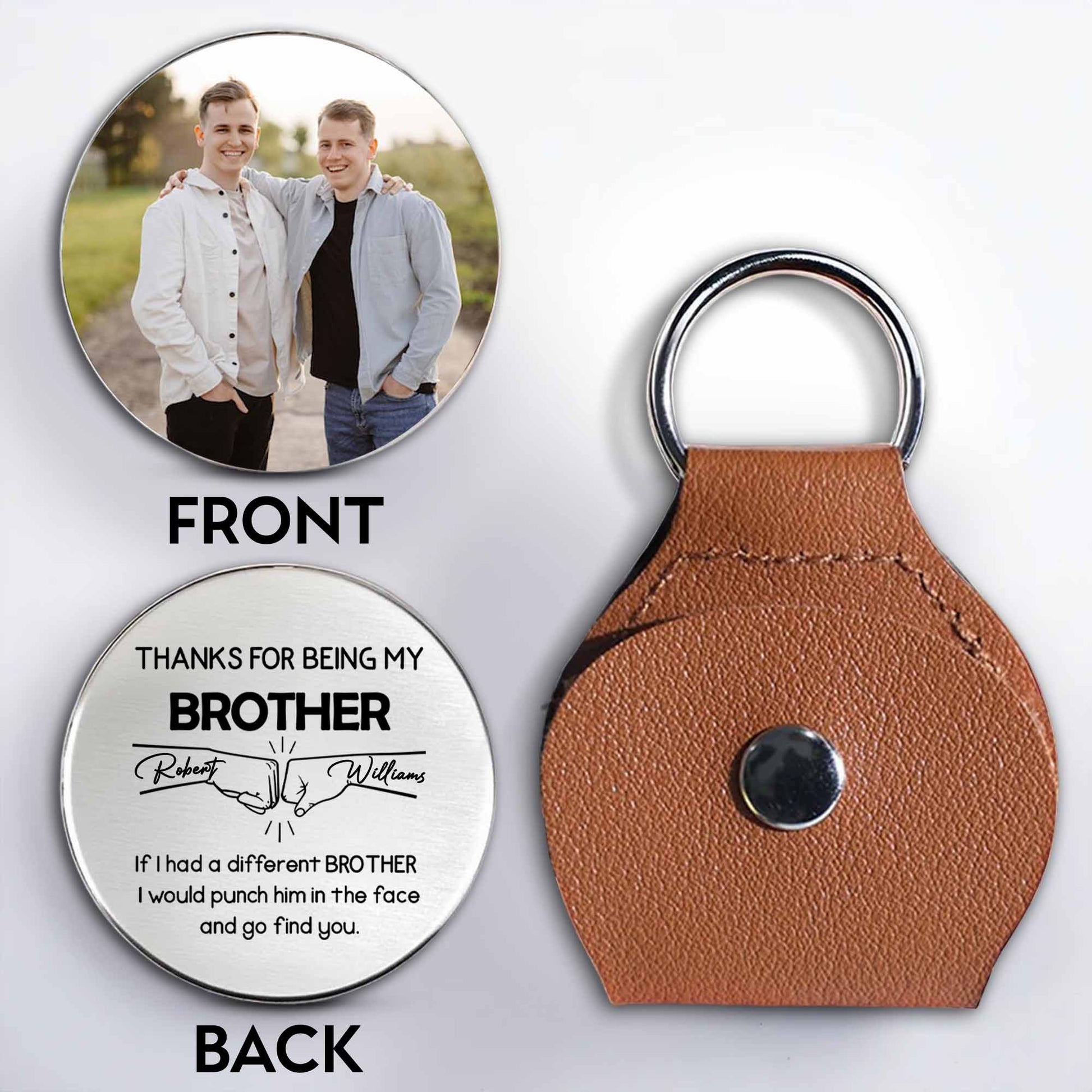 Thanks For Being My Brother, Keychain With Photo