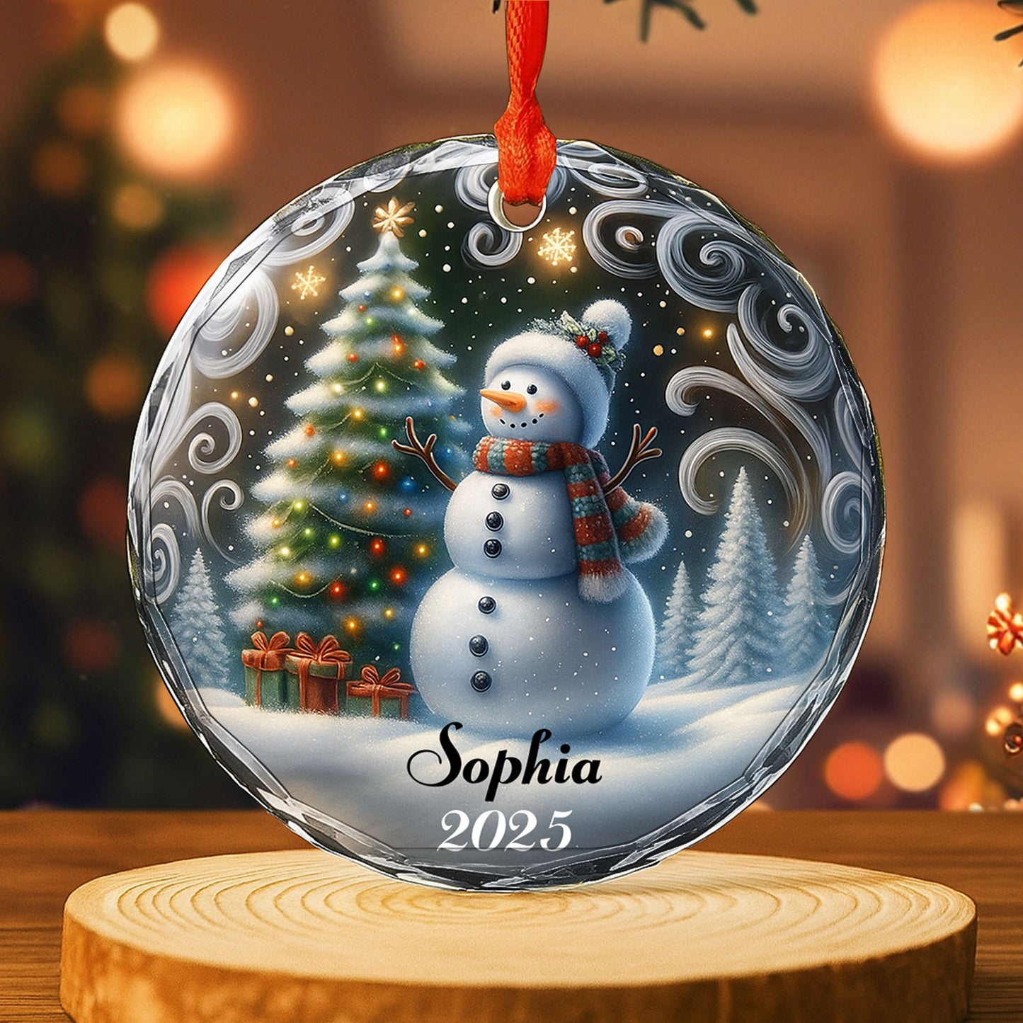 Celebrate The Holiday Spirit With Snowman And Christmas Tree