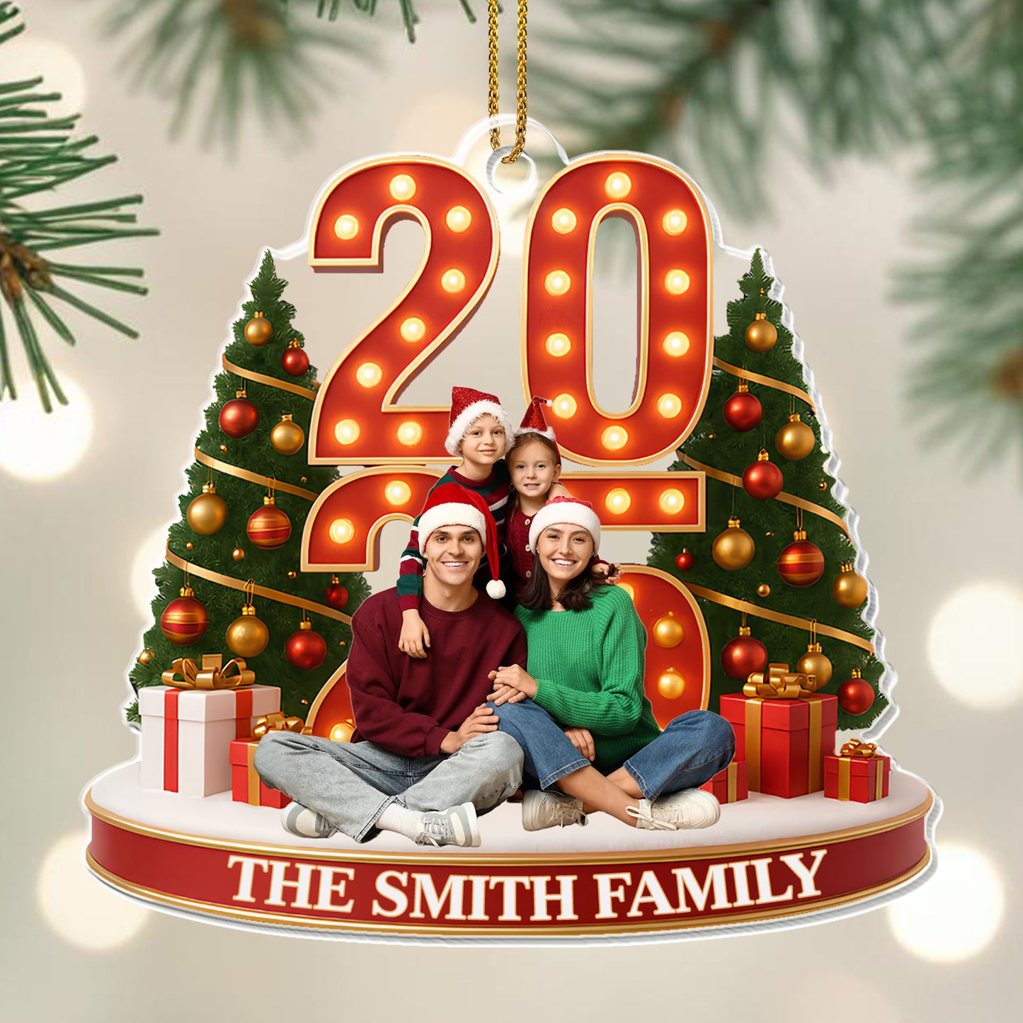 Celebrating Our Family's Joyful Moments With Christmas Tree And Lights