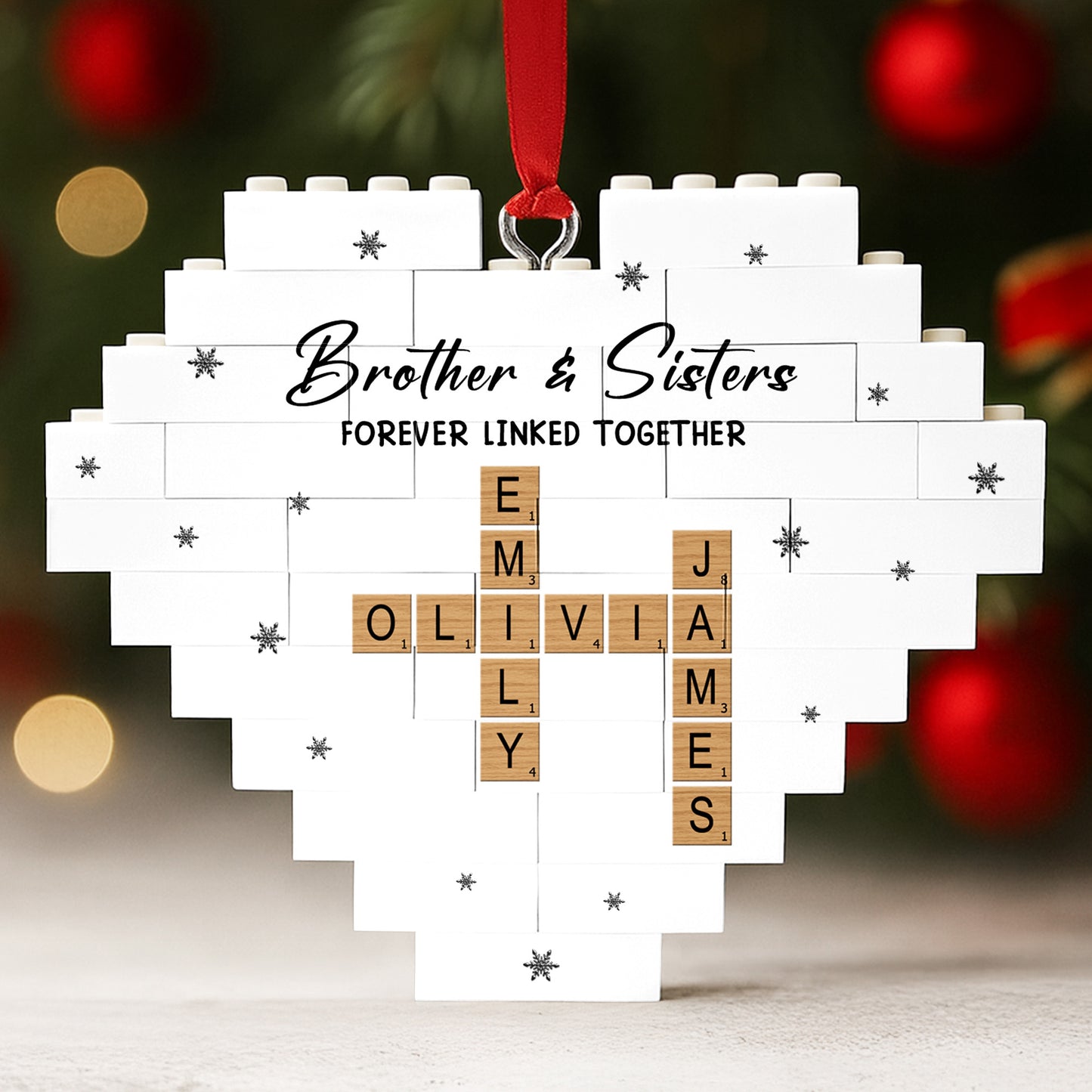 Brother & Sisters Forever Linked Together Heart Puzzle