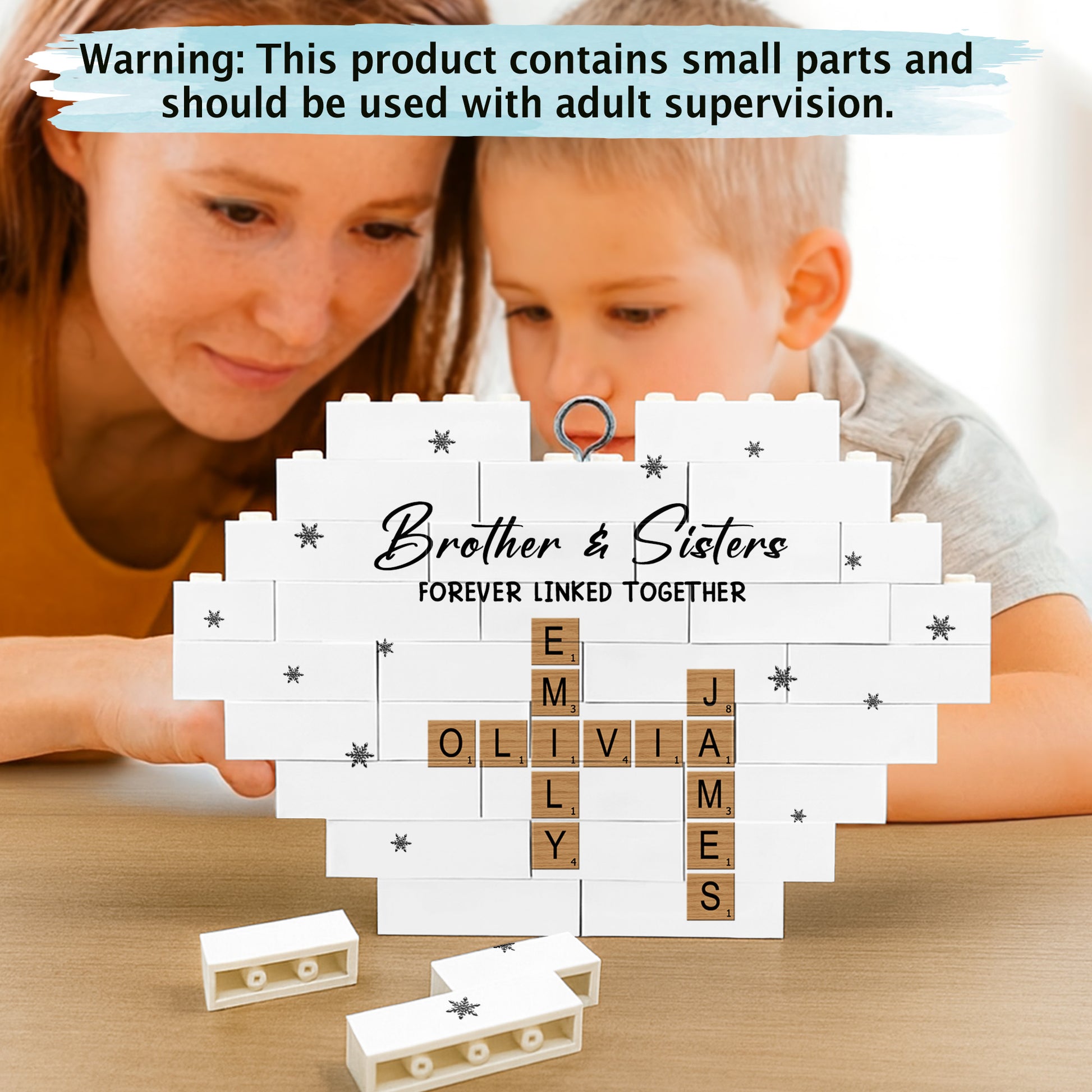 Brother & Sisters Forever Linked Together Heart Puzzle