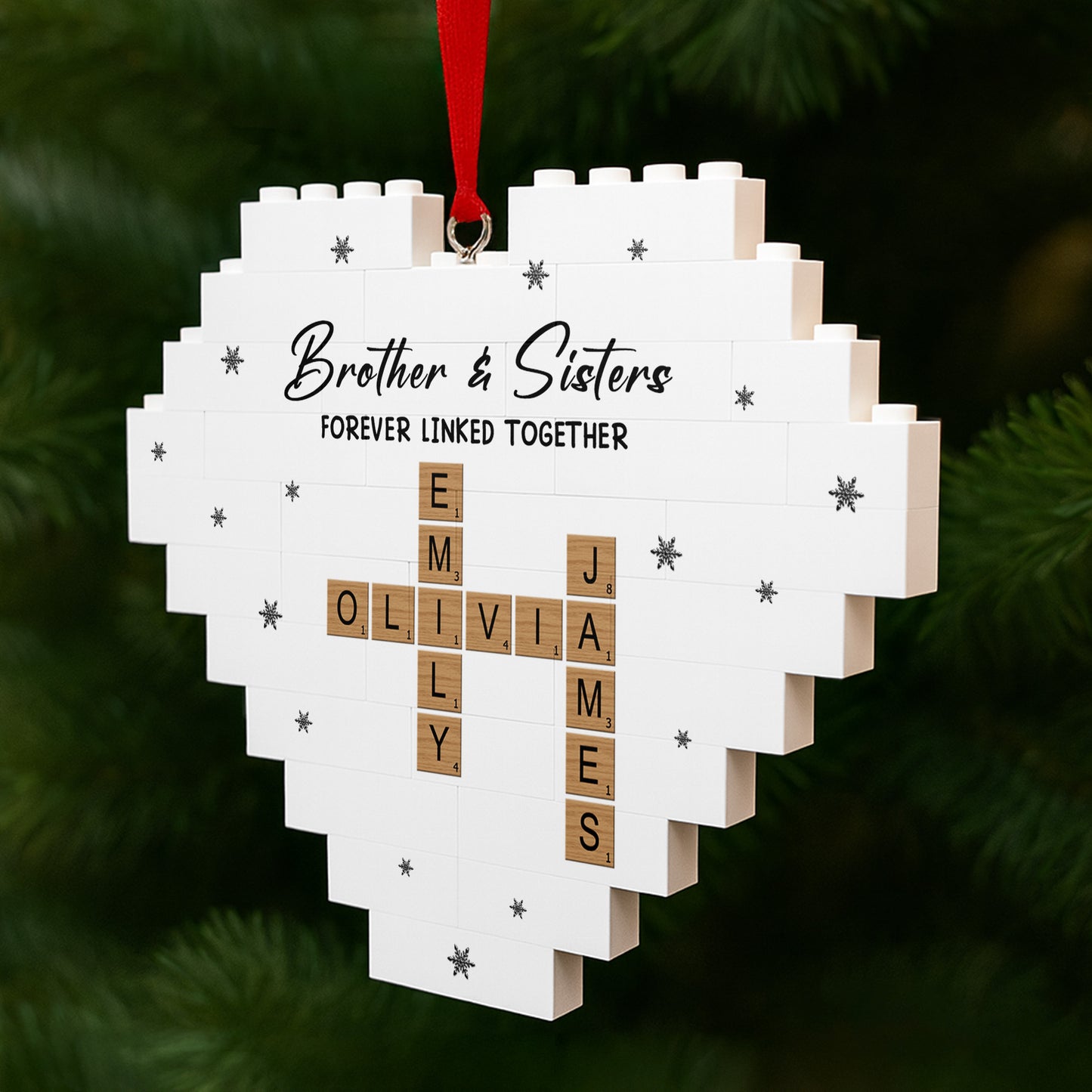 Brother & Sisters Forever Linked Together Heart Puzzle