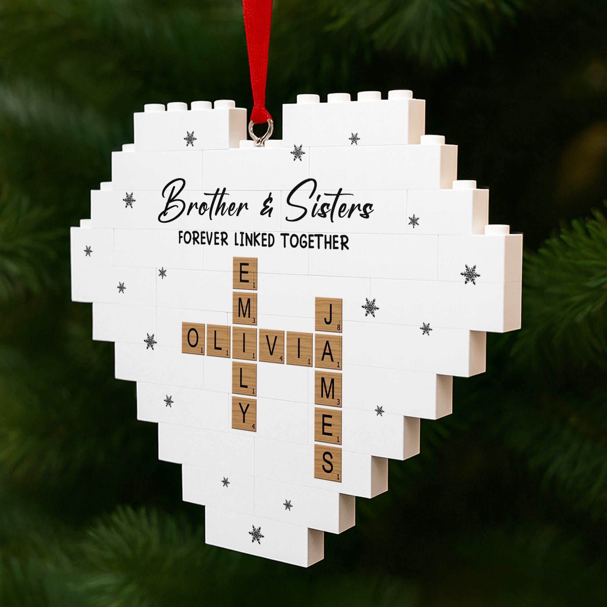 Brother & Sisters Forever Linked Together Heart Puzzle
