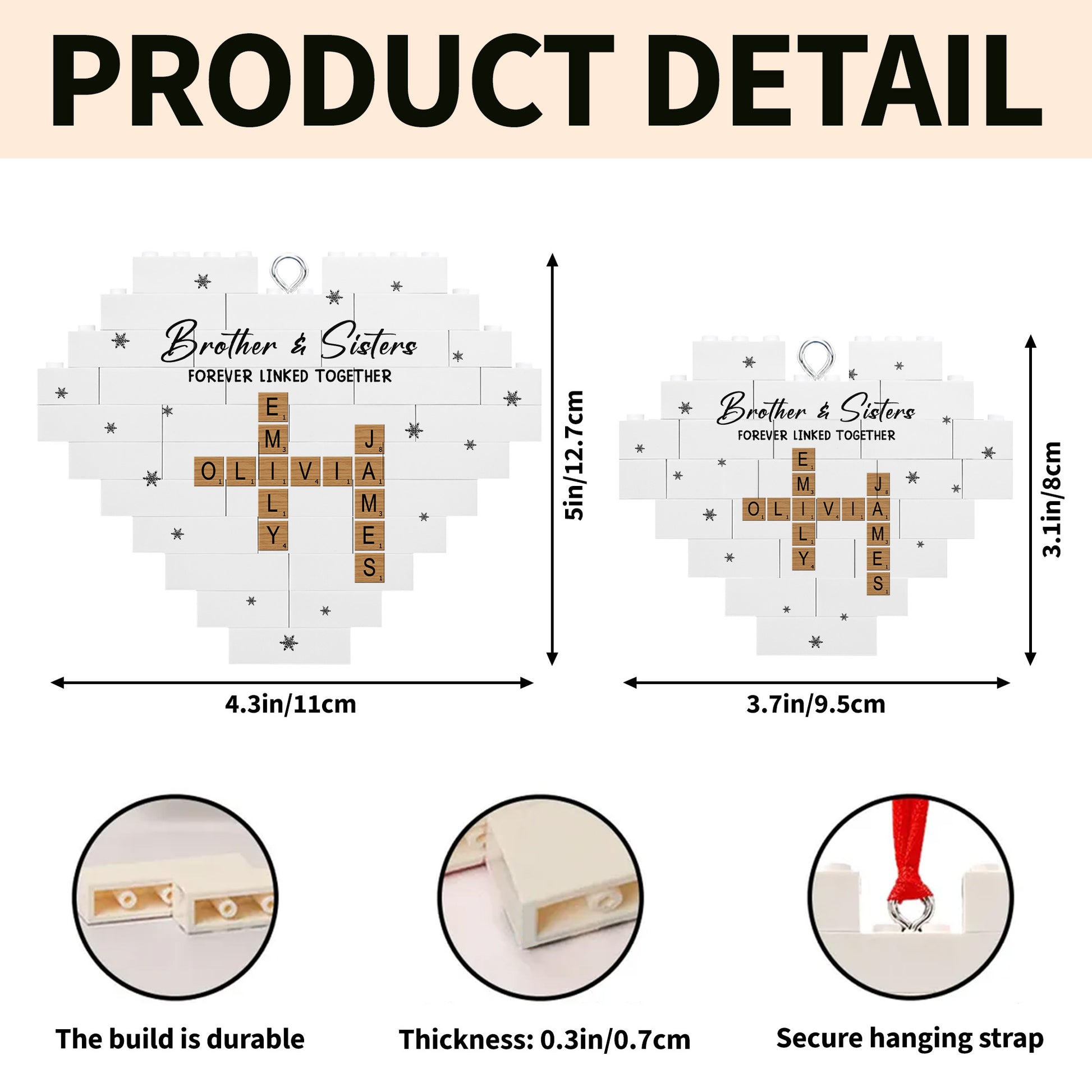 Brother & Sisters Forever Linked Together Heart Puzzle