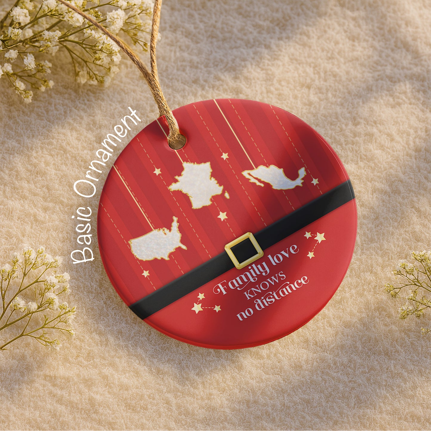 Family Love Knows No Distance With Map Outlines