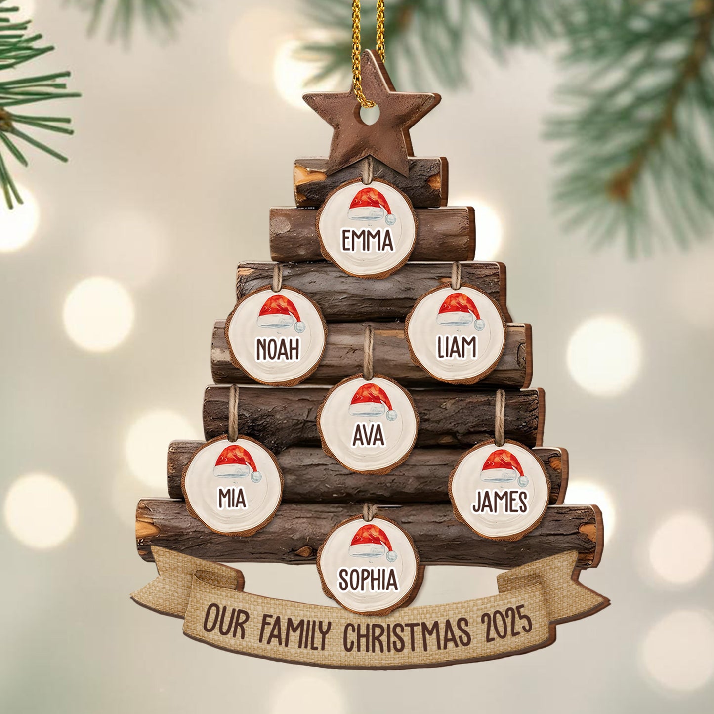 Our Family Christmas Tree With Santa Hats