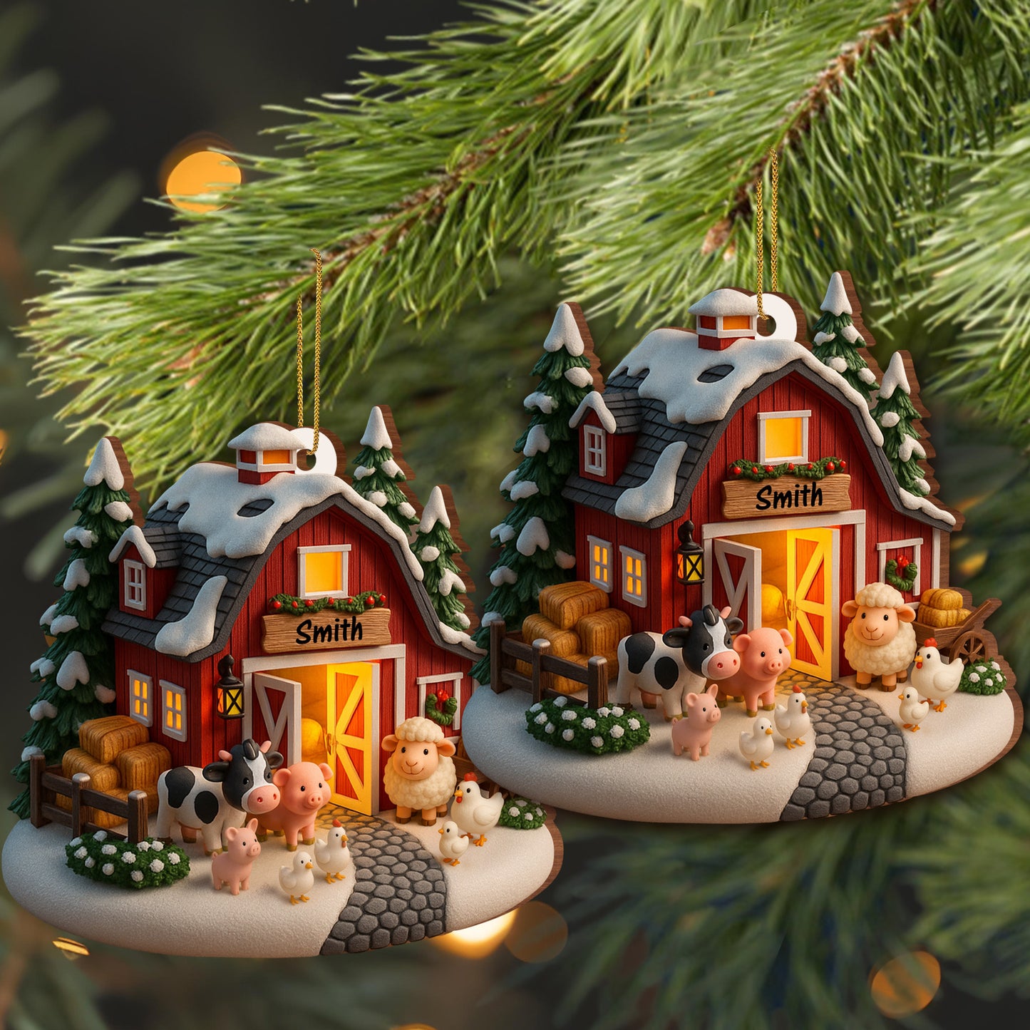 Create Your Own Winter Farmhouse Scene With Family Name