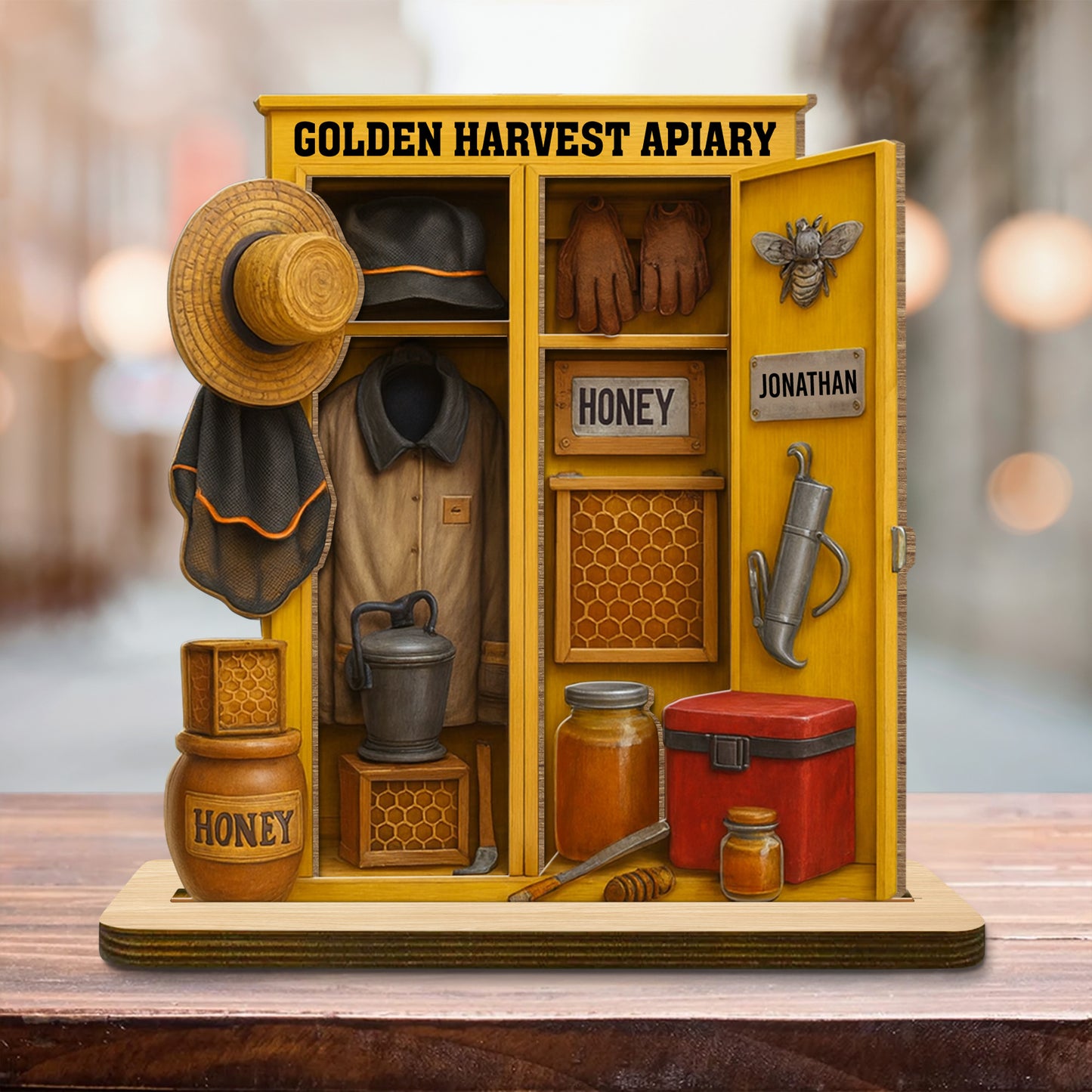 Customize This Wood Plaque, Bee, Honey Pot, Gardening Tools