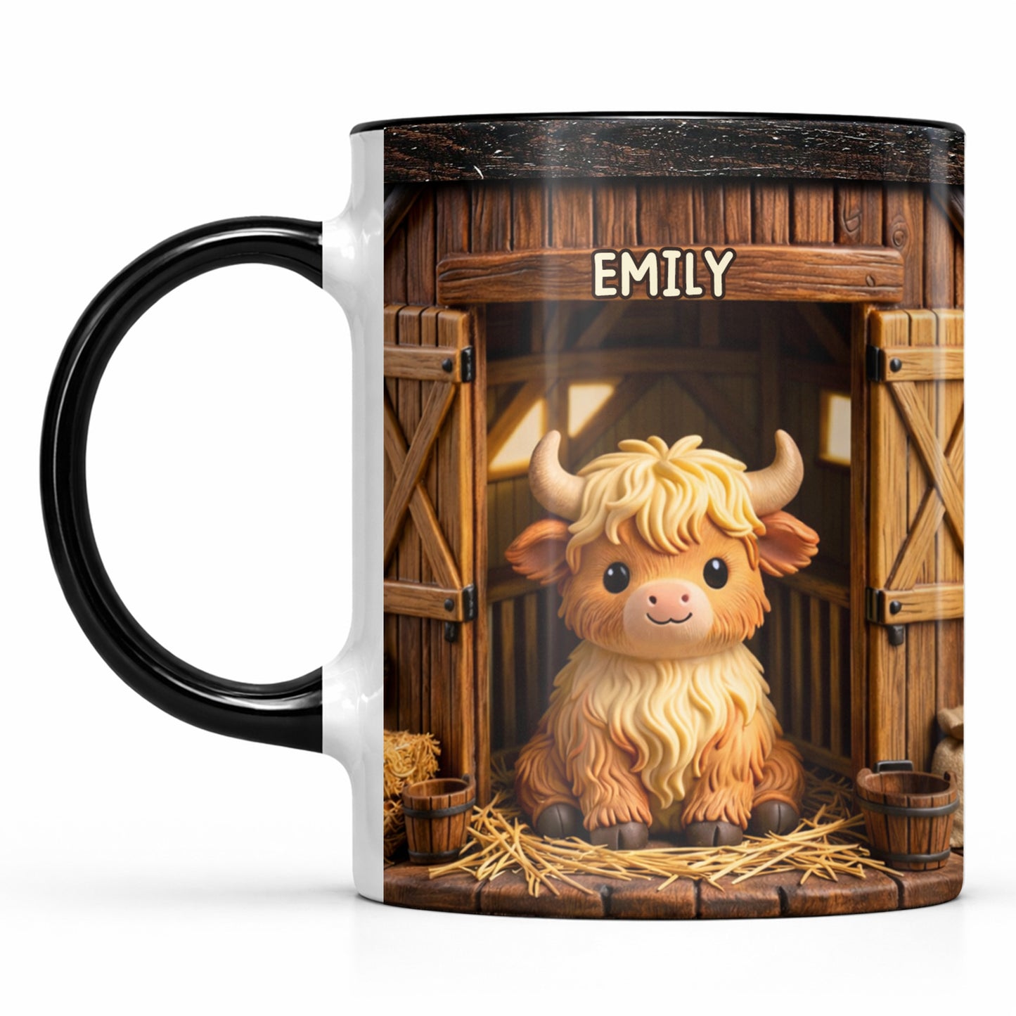 Customized Highland Cow in Barn Design