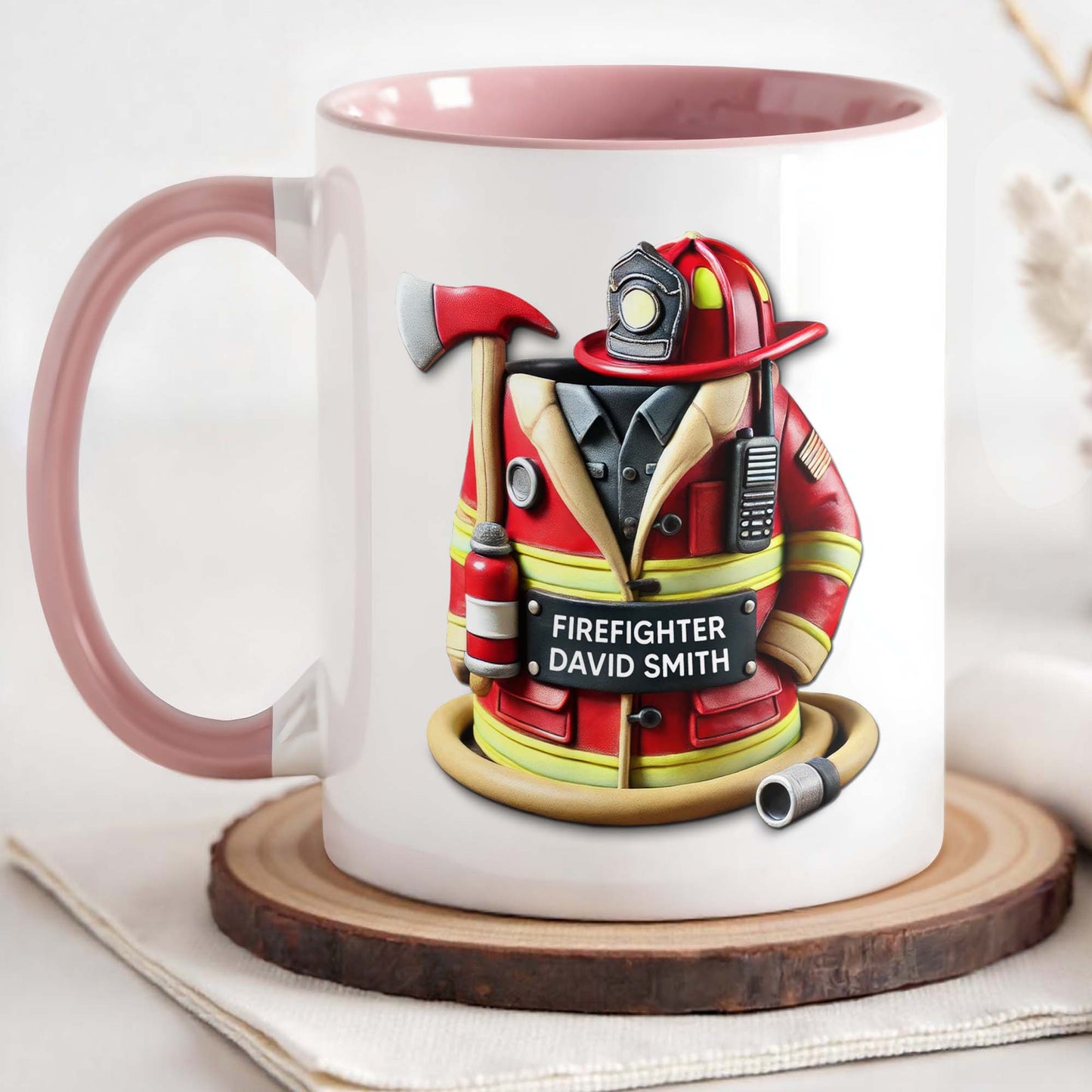 Firefighter David Smith, Gear, Helmet, and Axe