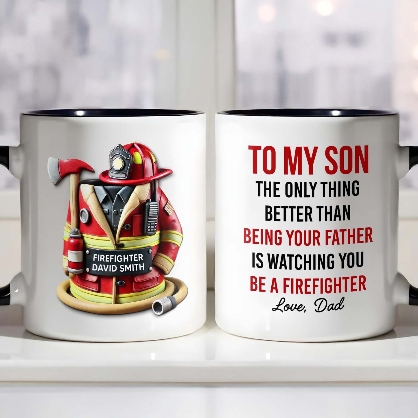 Firefighter David Smith, Gear, Helmet, and Axe