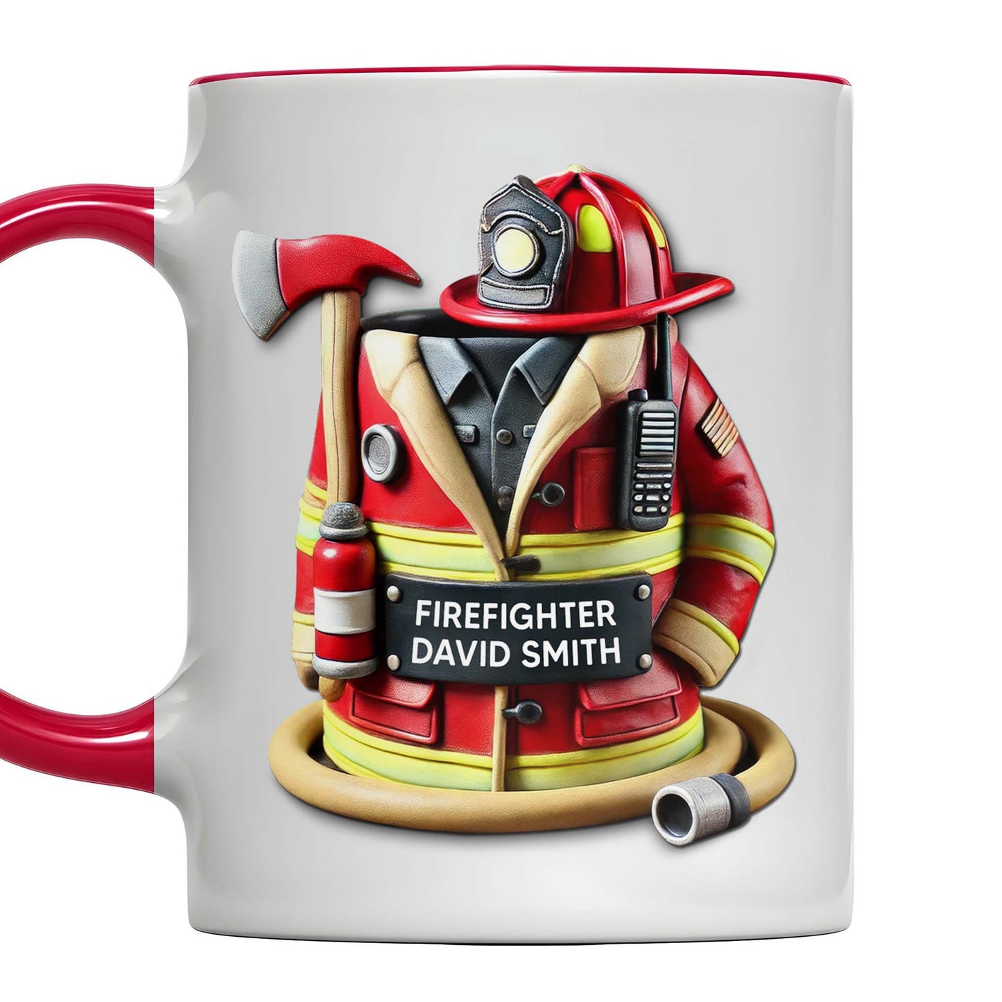 Firefighter David Smith, Gear, Helmet, and Axe