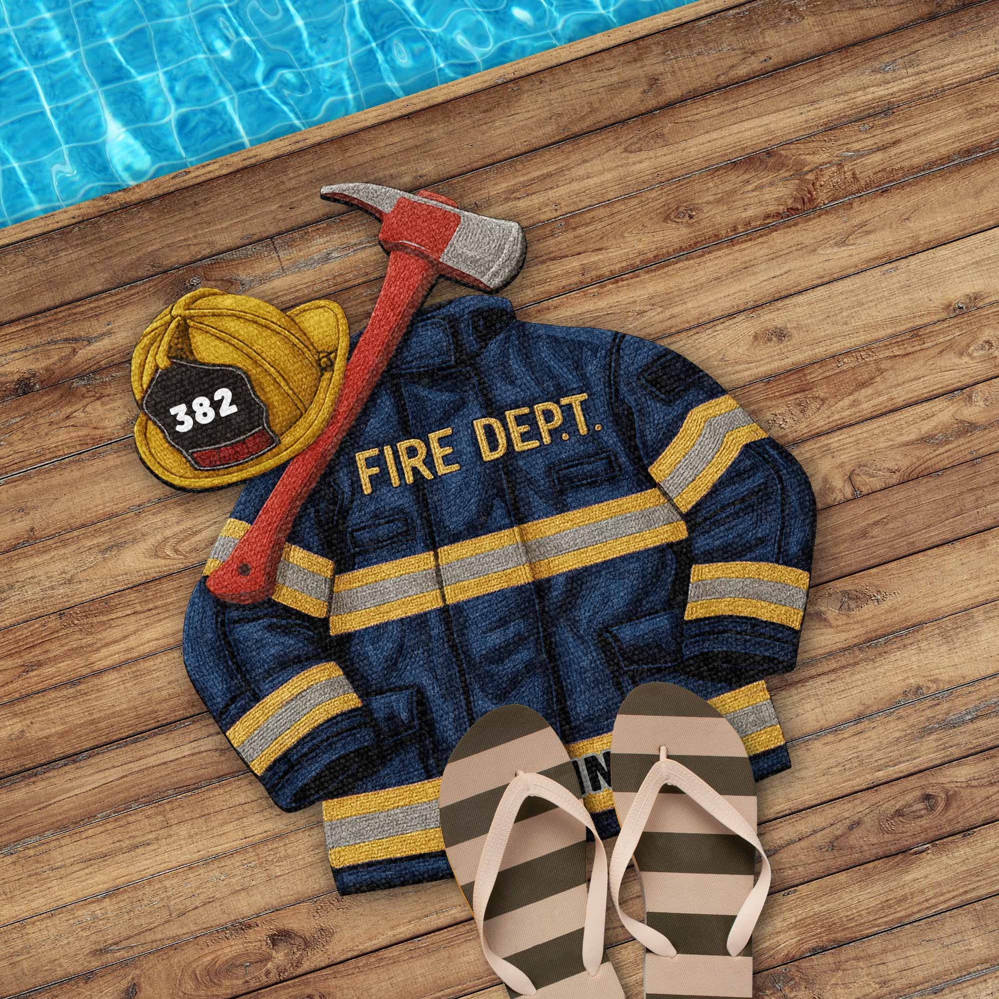 Fire Dept Firefighter Jacket and Helmet