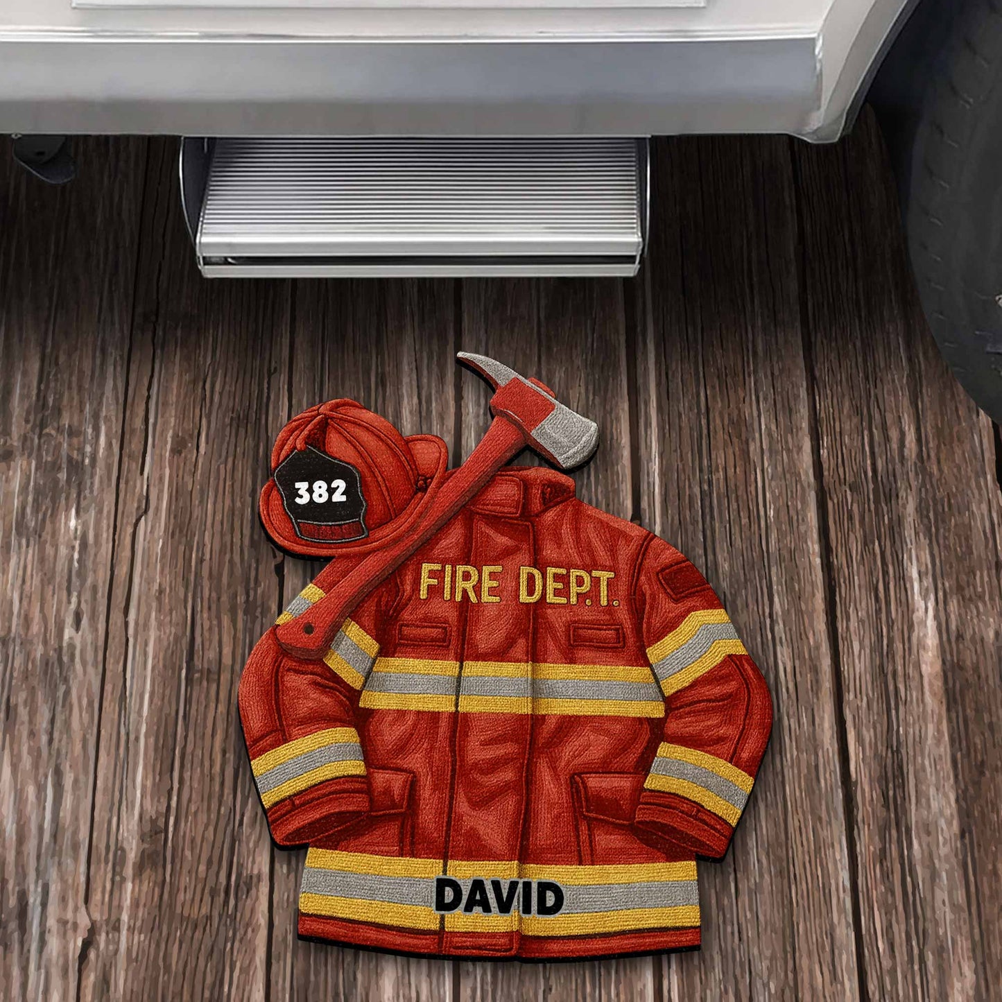 Fire Dept Firefighter Jacket and Helmet