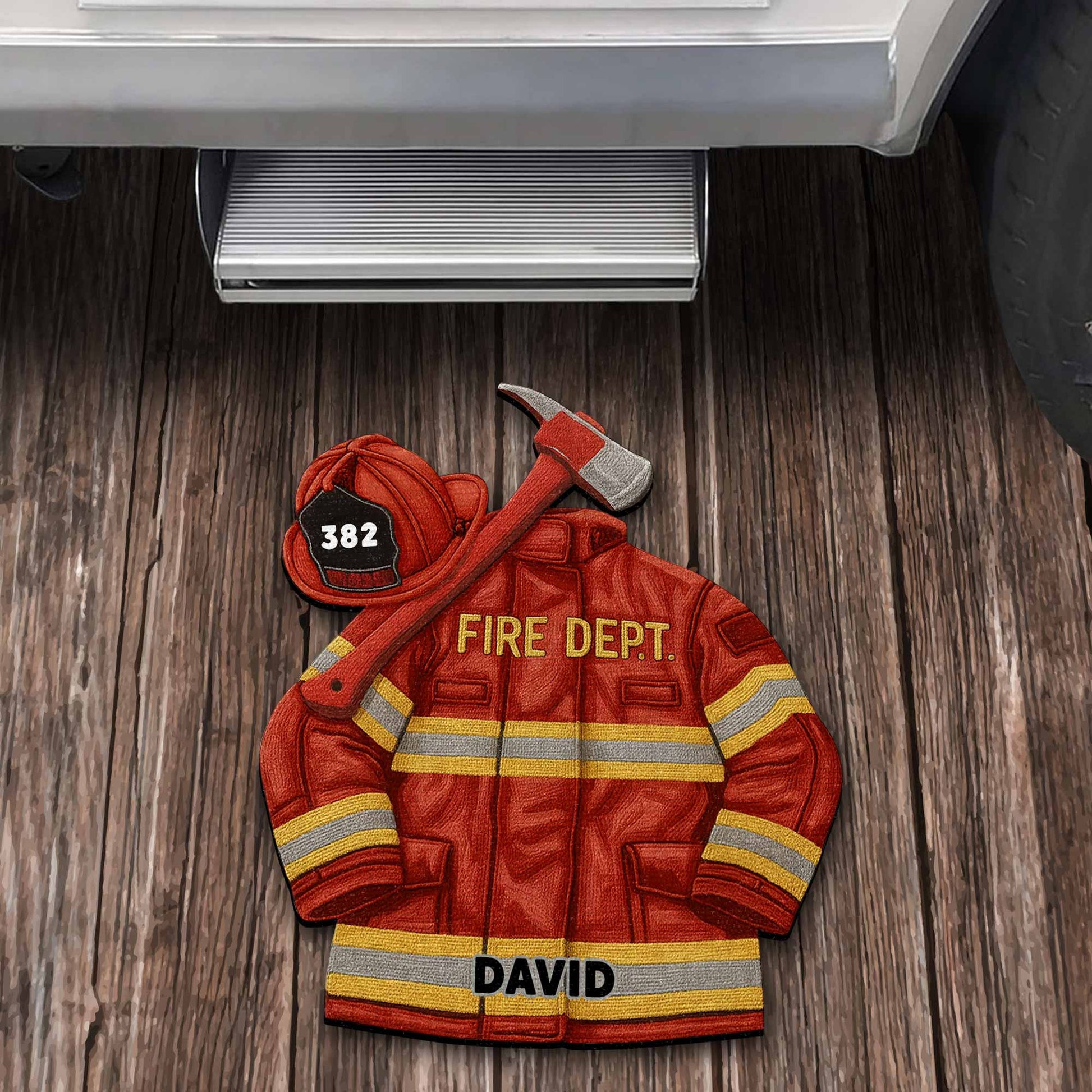 Fire Dept Firefighter Jacket and Helmet