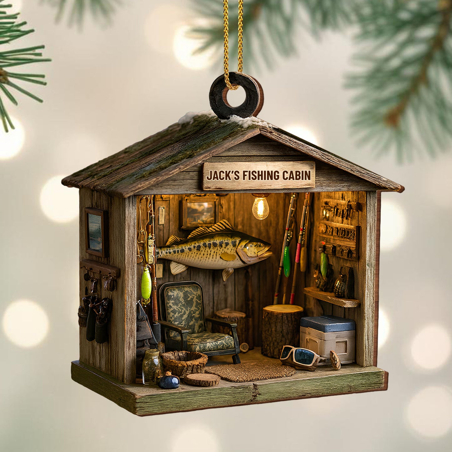 Jack's Fishing Cabin, Perfect For Fish And Fishing Rod Enthusiasts