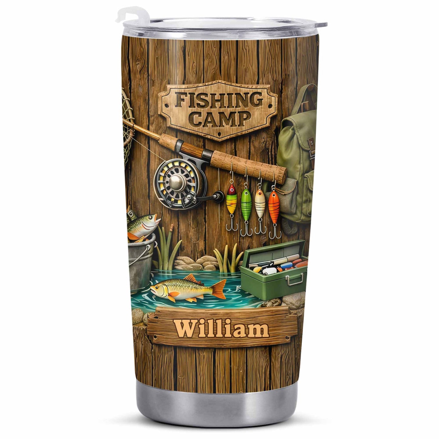 Fishing Camp With Fishing Gear and Fish