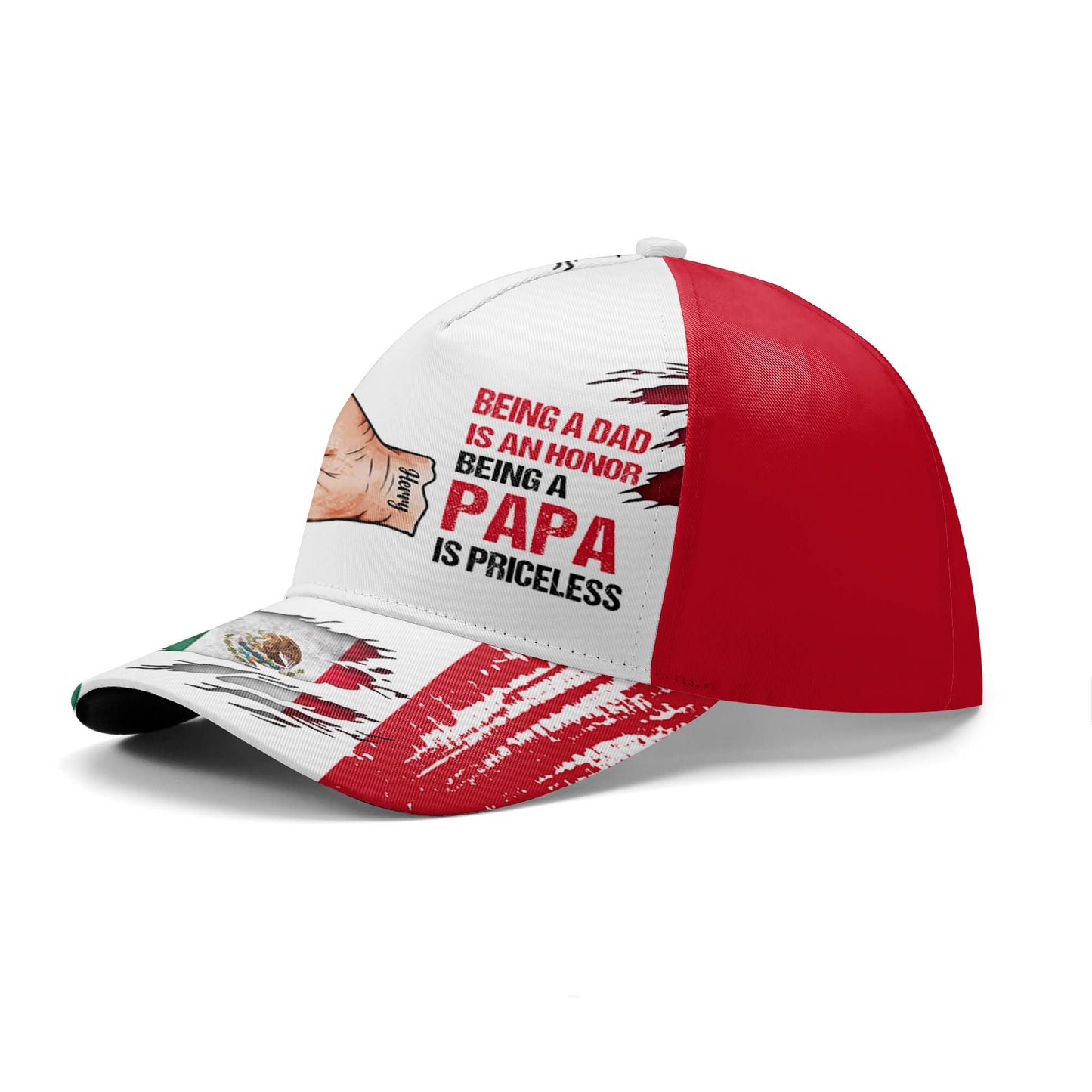 Être papa est un honneur. Être un papa n'a pas de prix ! Casquette de baseball personnalisée, imprimé intégral - FM001_BAC