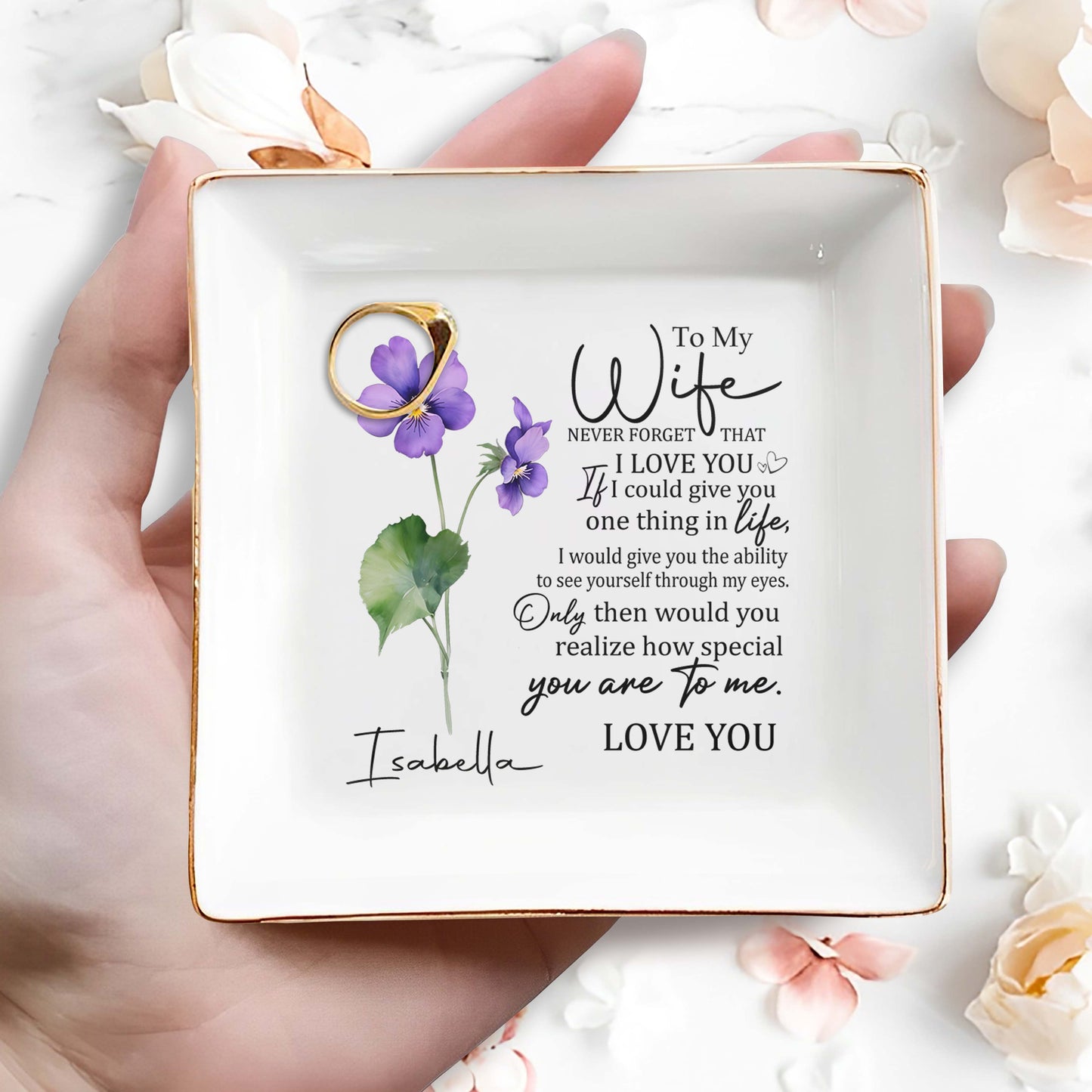 À ma femme, n'oublie jamais que je t'aime - Plat à bijoux personnalisé - FM003_SCRD