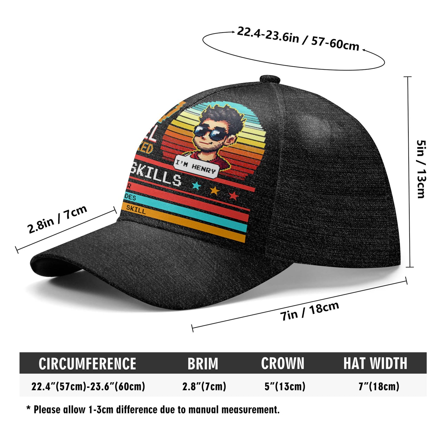 Nivel de papá desbloqueado: gorra de béisbol personalizada especial, gorra de béisbol con estampado completo - FM004_BAC