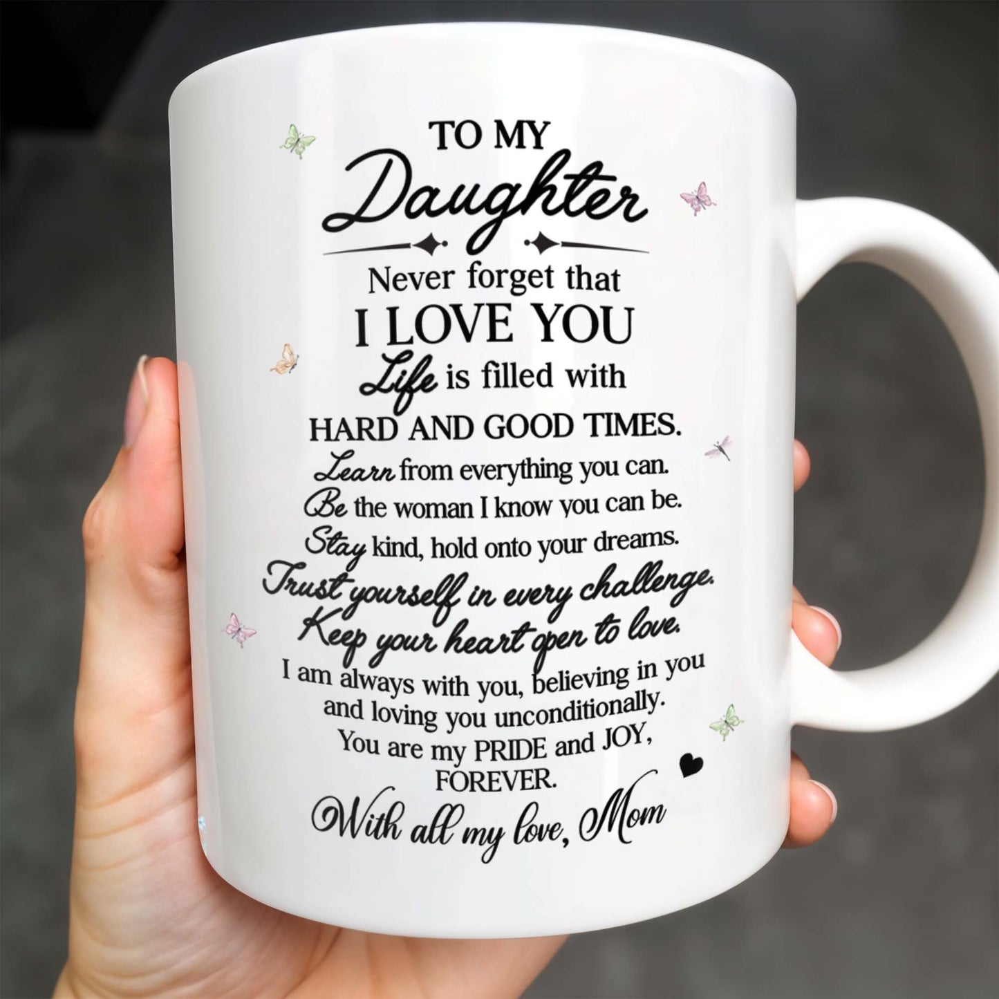 To My Daughter with Pansy Flower and Butterflies
