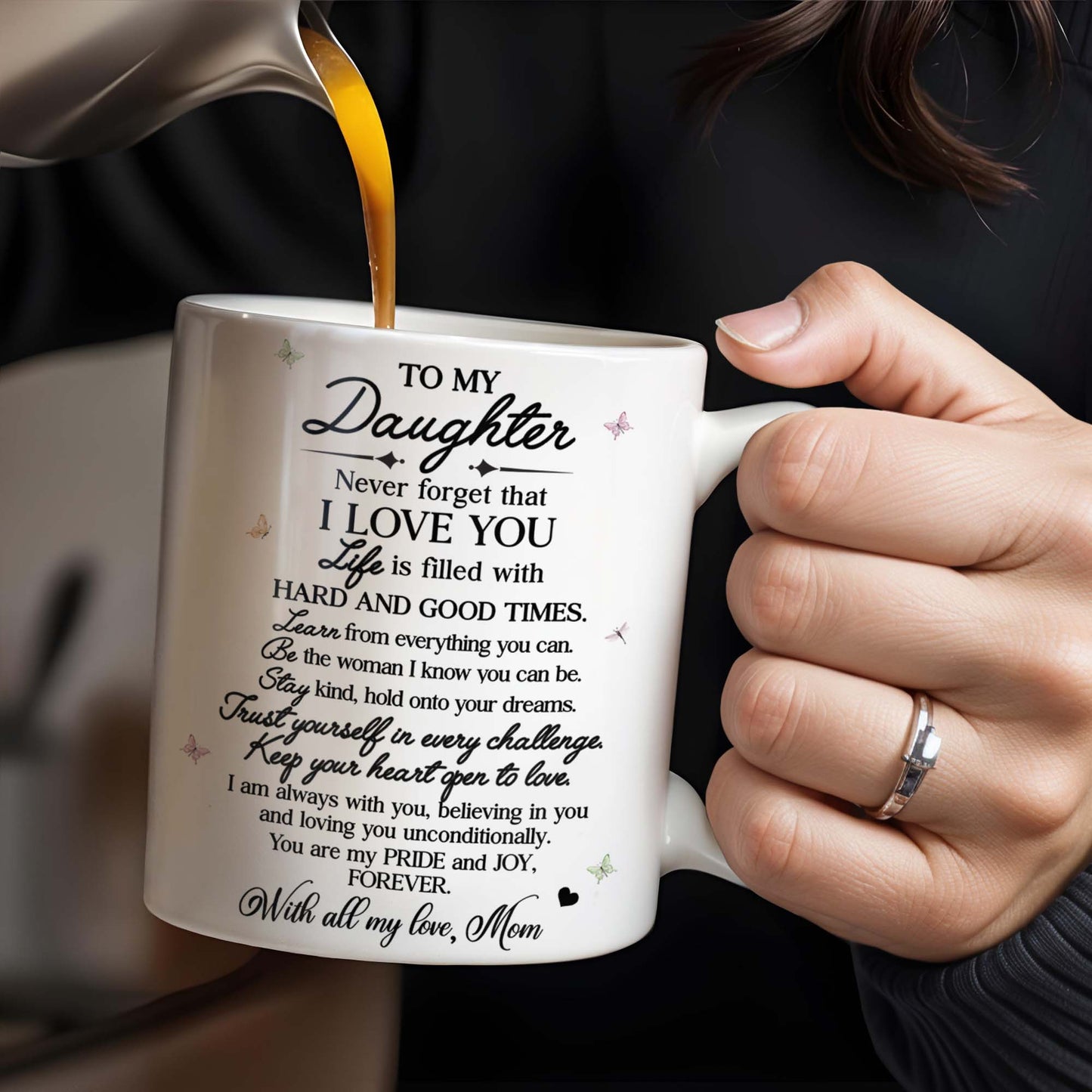 To My Daughter with Pansy Flower and Butterflies