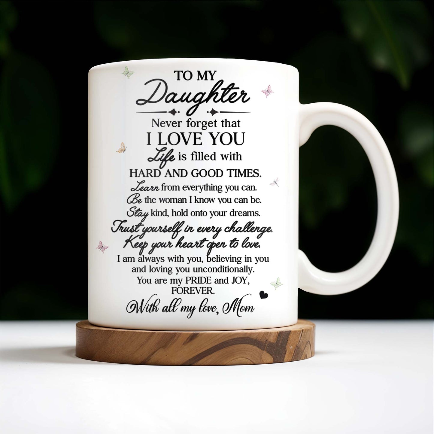 To My Daughter with Pansy Flower and Butterflies