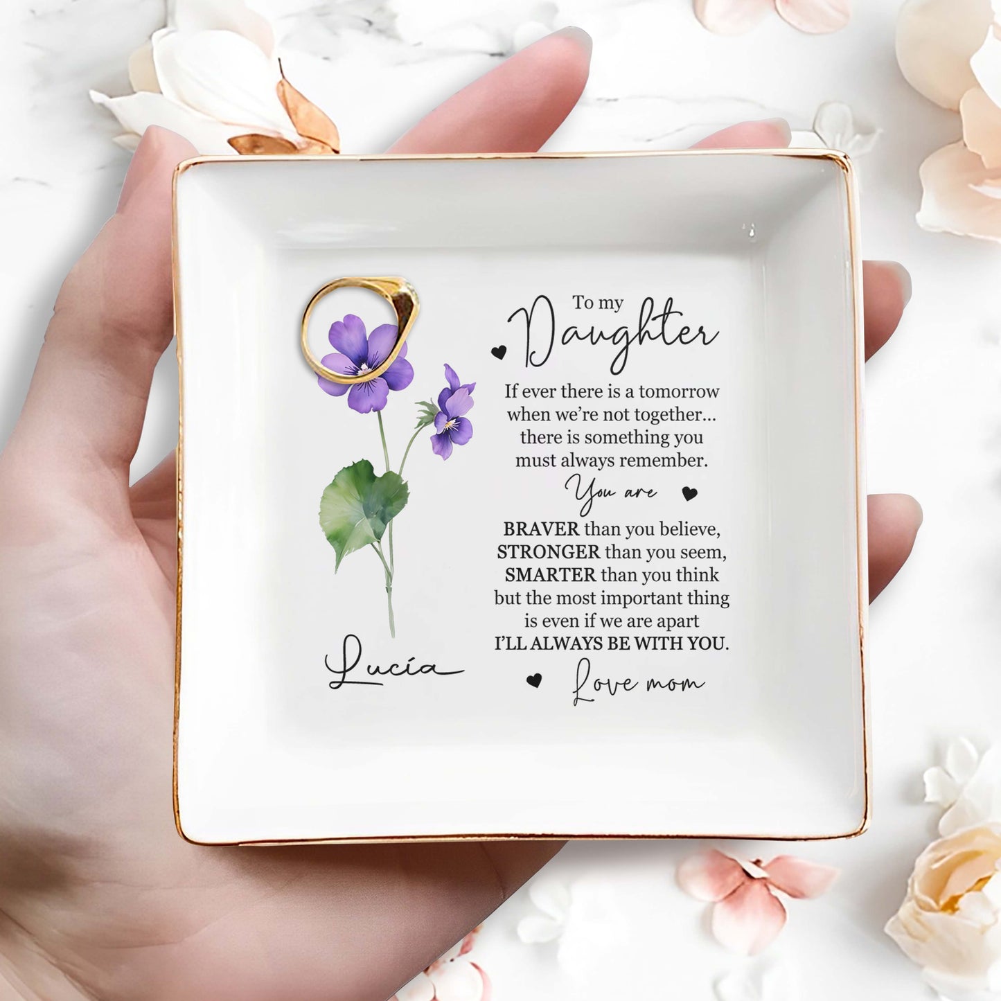 À ma fille, si jamais il y a un lendemain - Plat à bijoux personnalisé - FM014_SCRD