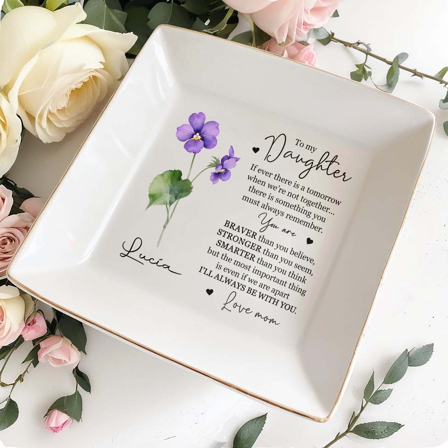 À ma fille, si jamais il y a un lendemain - Plat à bijoux personnalisé - FM014_SCRD