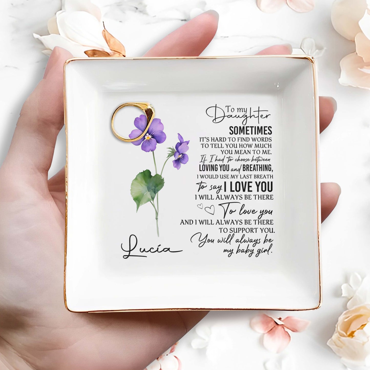 To My Daughter, Sometimes It’s Hard To Find - Personalized Custom Jewelry Dish - FM015_SCRD