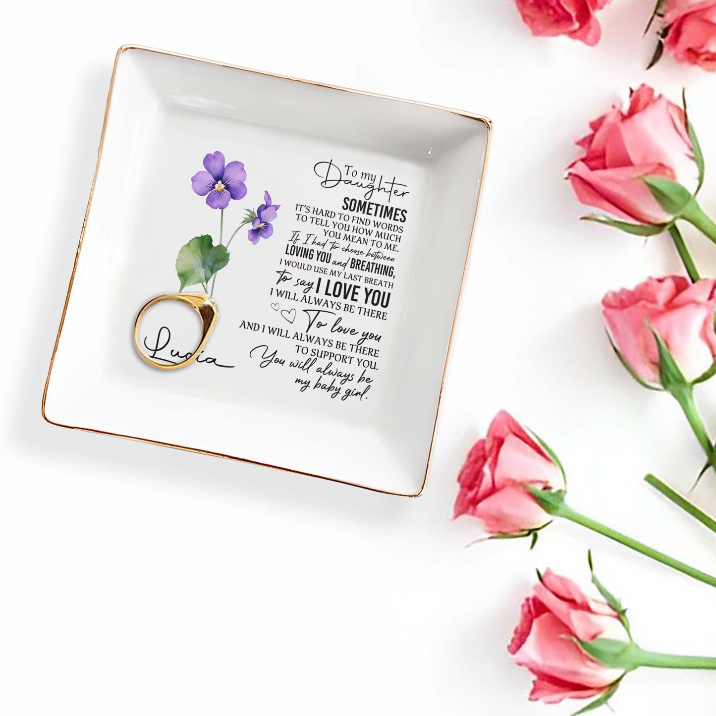 To My Daughter, Sometimes It’s Hard To Find - Personalized Custom Jewelry Dish - FM015_SCRD