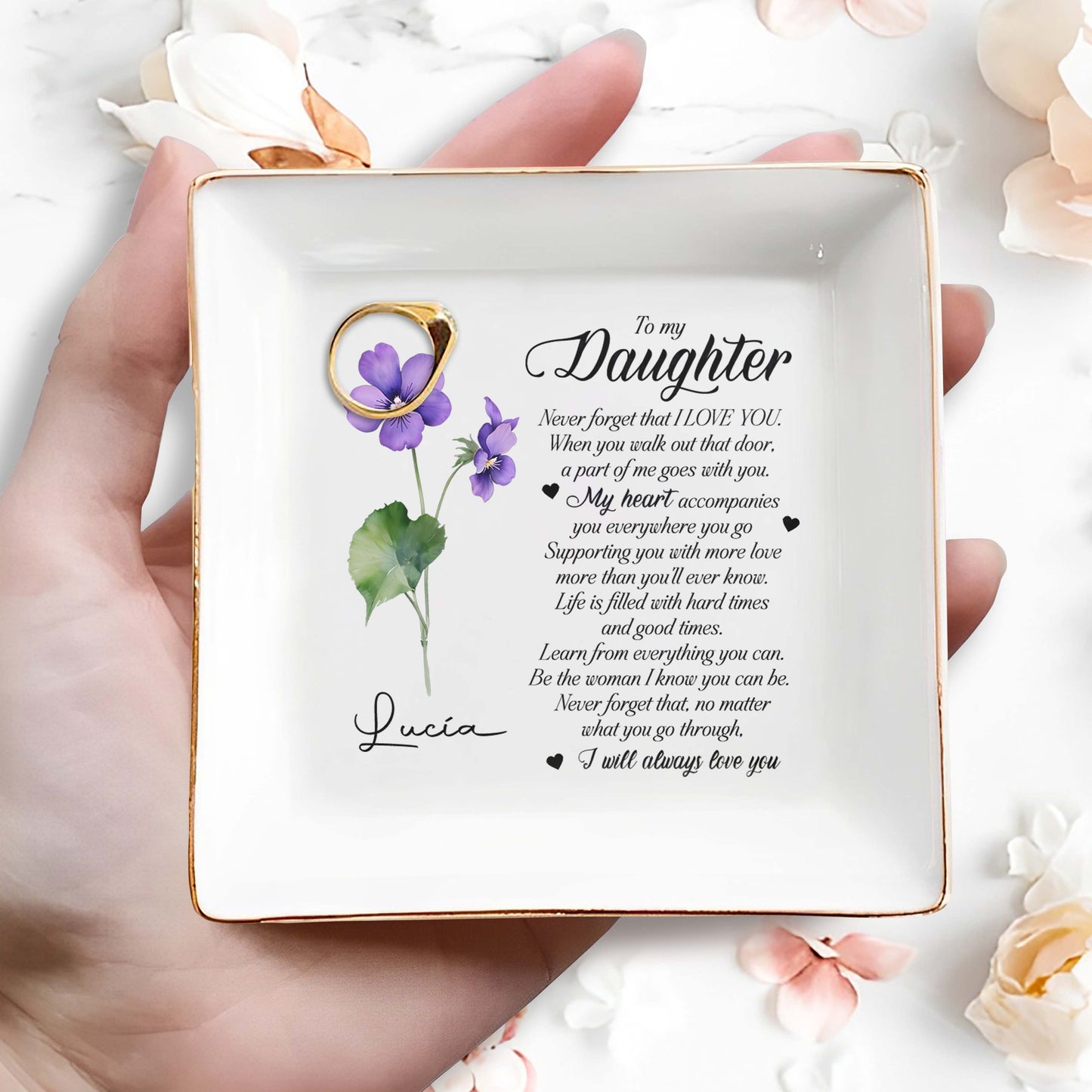 Never Forget That I LOVE YOU - Personalized Custom Jewelry Dish - FM022_SCRD
