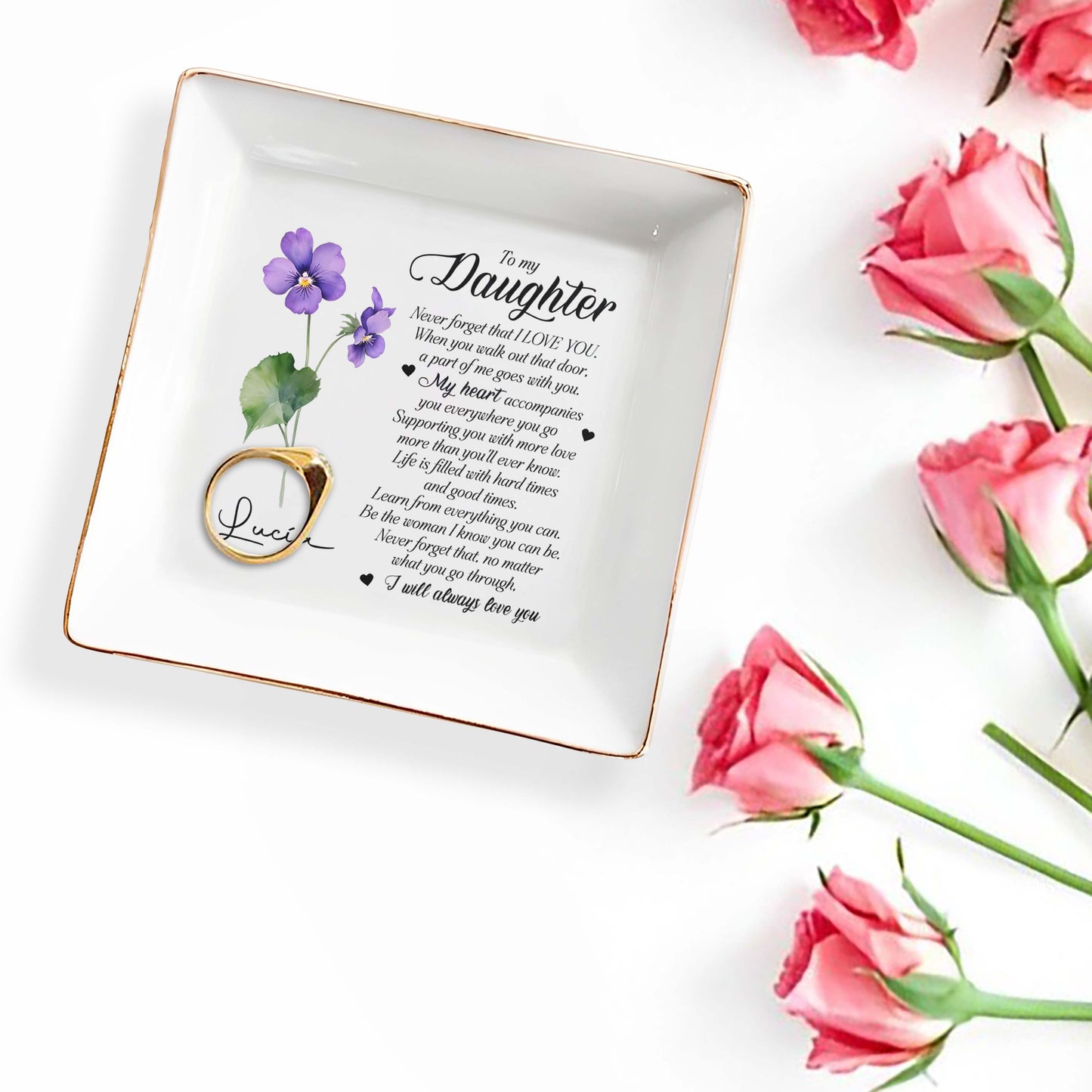 Never Forget That I LOVE YOU - Personalized Custom Jewelry Dish - FM022_SCRD