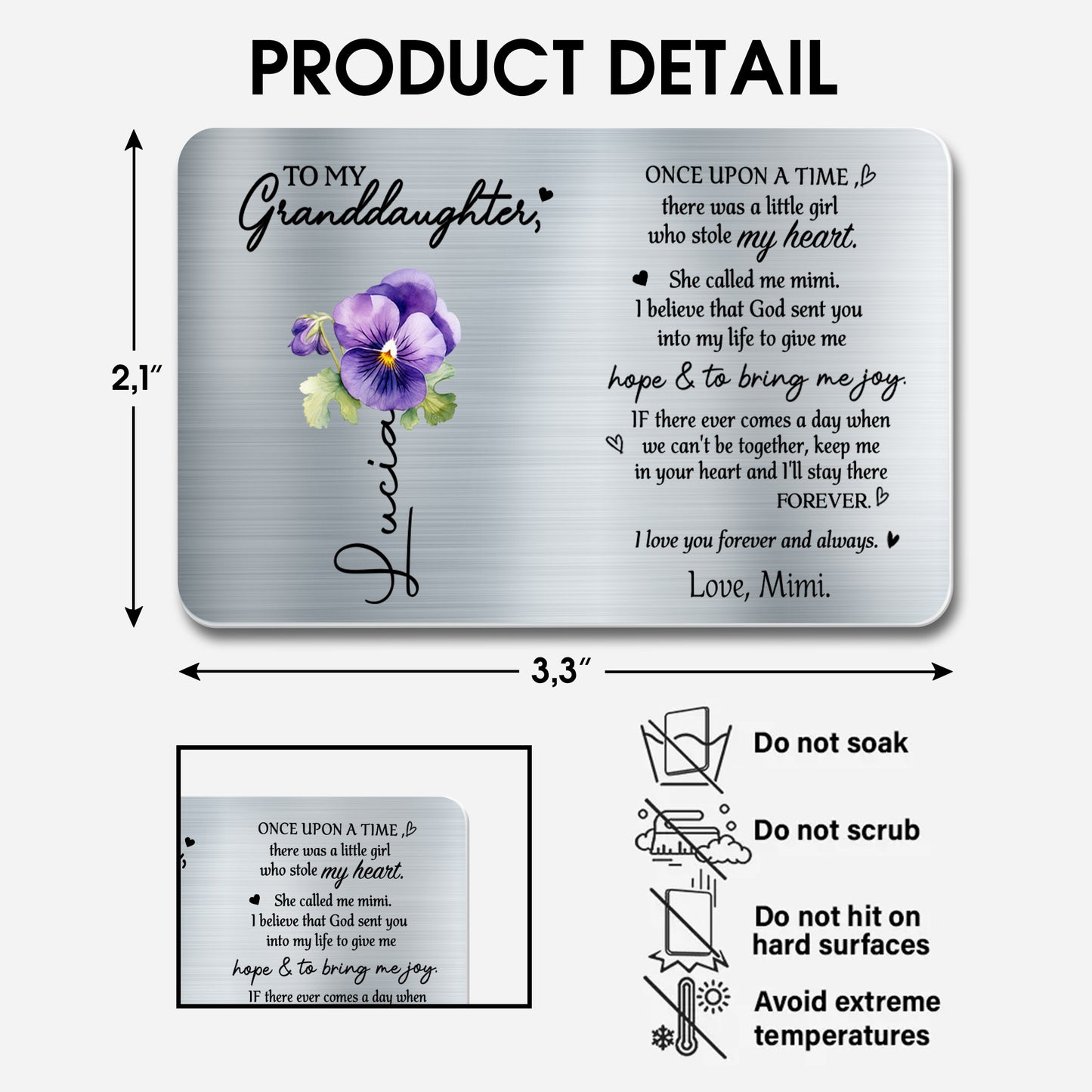 Eternal Love Message With Pansy Flower For Granddaughter
