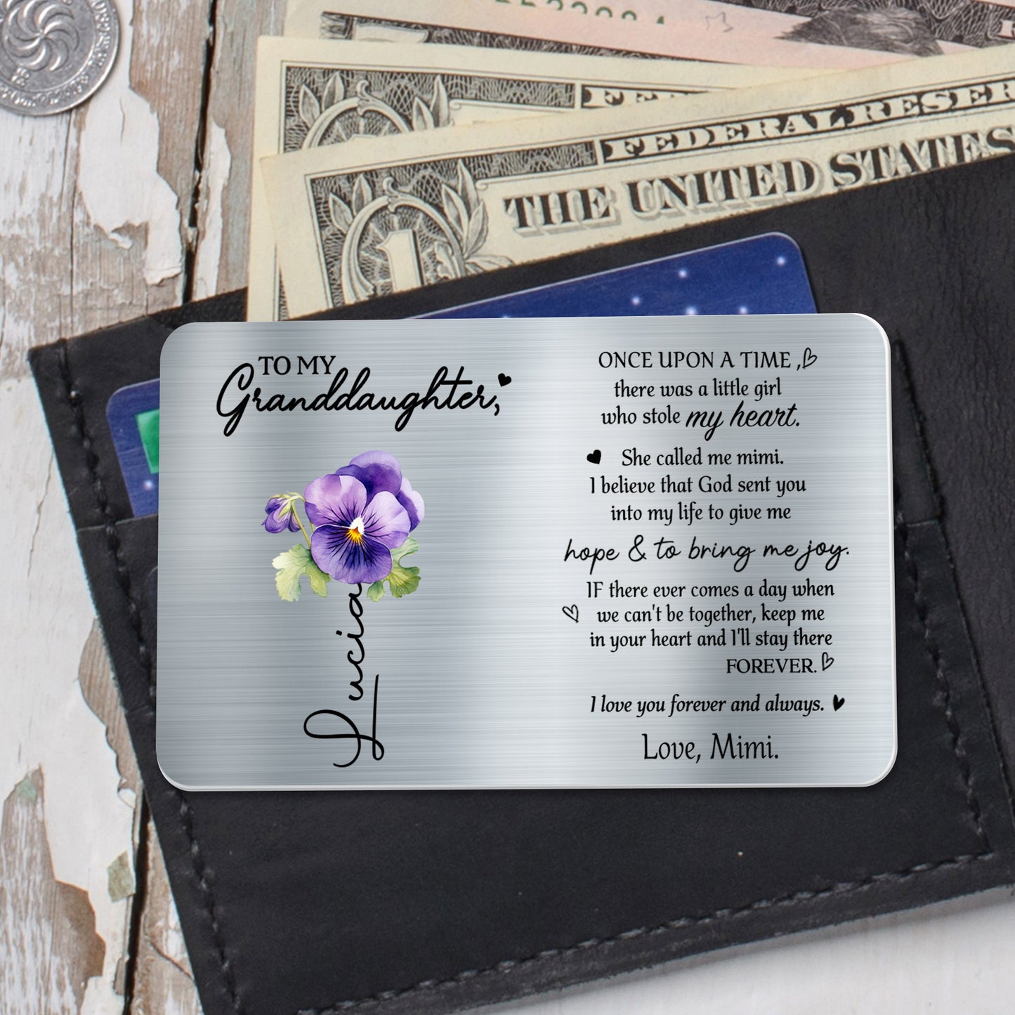 Eternal Love Message With Pansy Flower For Granddaughter