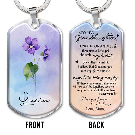 Love Forever and Always, Granddaughter Flower Heart Keychain