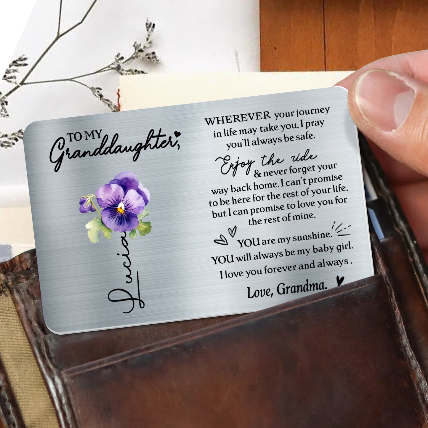 Wherever Your Journey Takes You, Pansy Flower Love Message