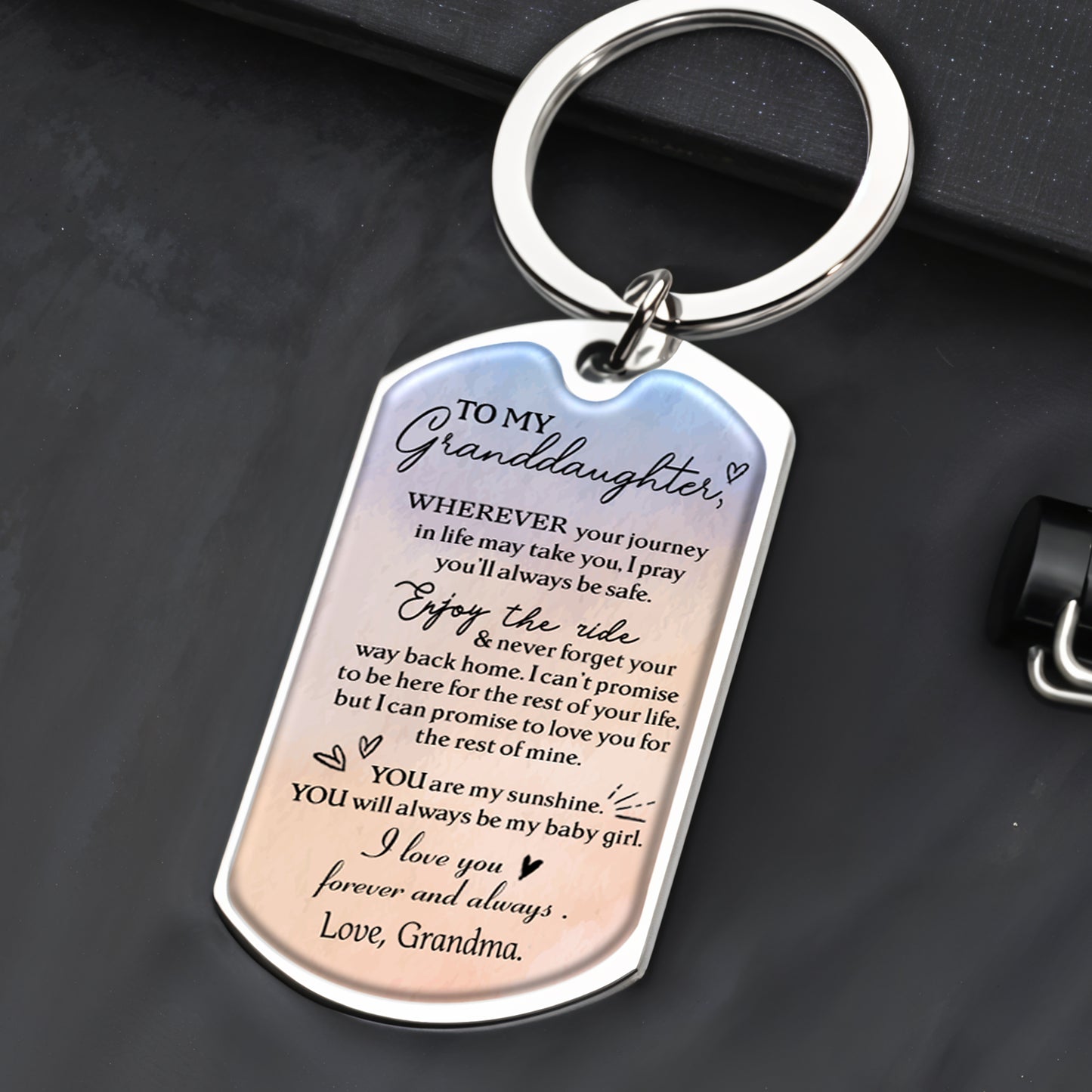 Granddaughter Sunshine Journey Forever Love Keychain