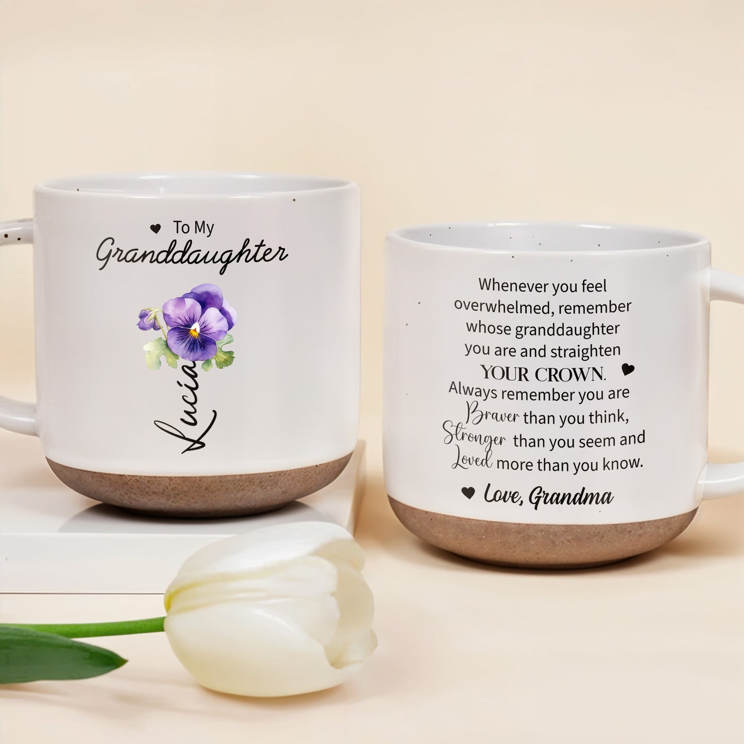 Granddaughter Crown And Flowers Inspirational Quote