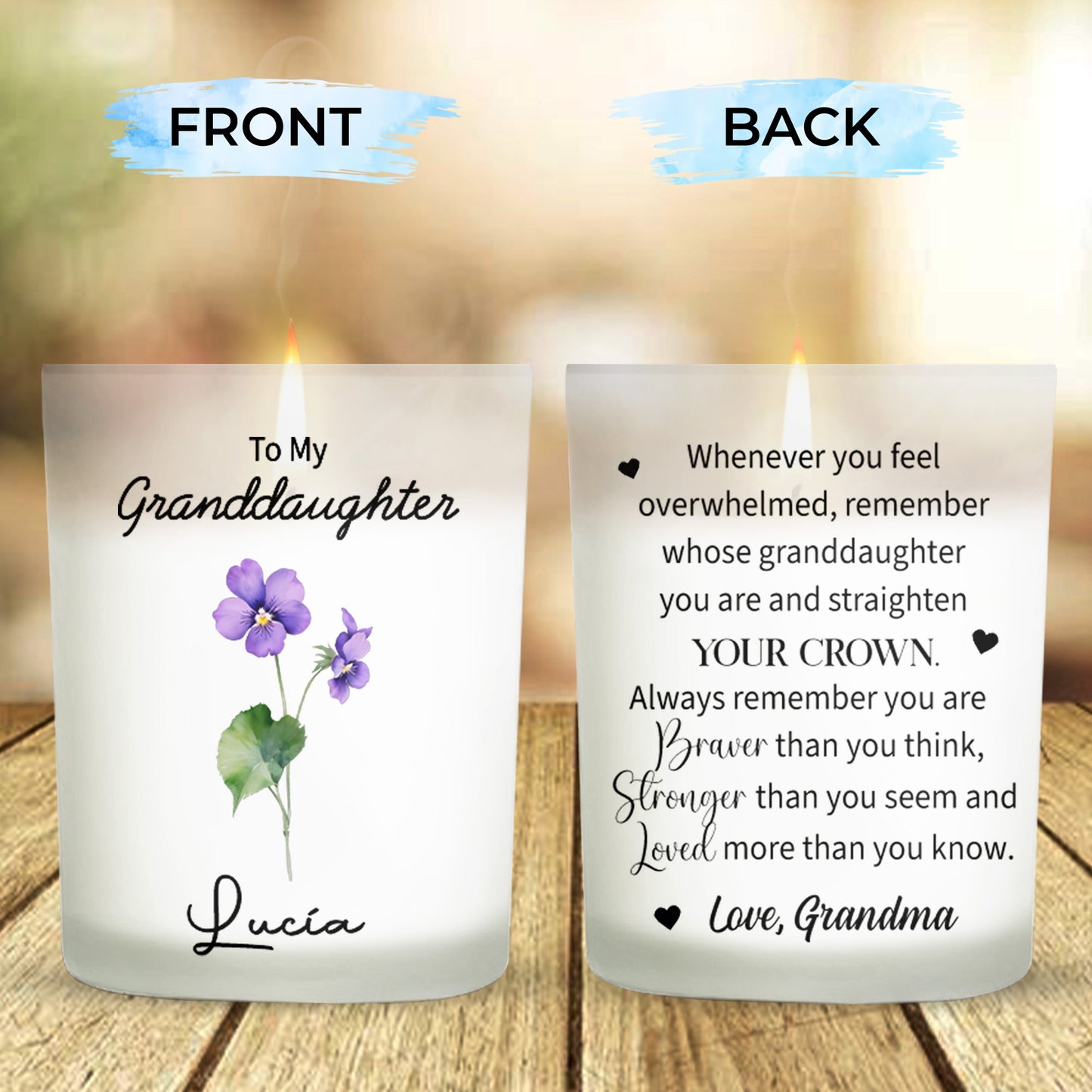 To My Granddaughter Braver Stronger Loved Floral And Crown Design