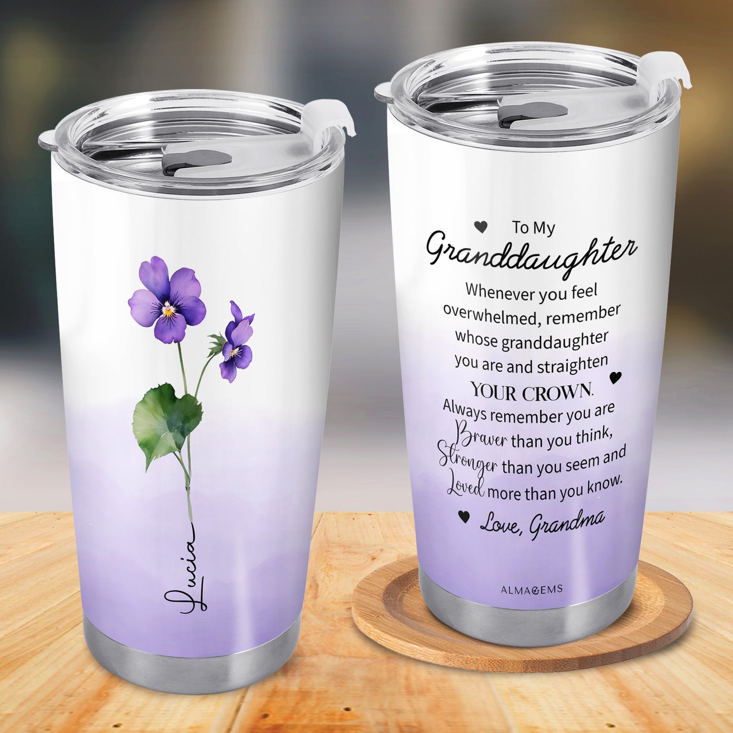 À ma petite-fille - Gobelet personnalisé en acier inoxydable 20 oz 30 oz - FM032_TB