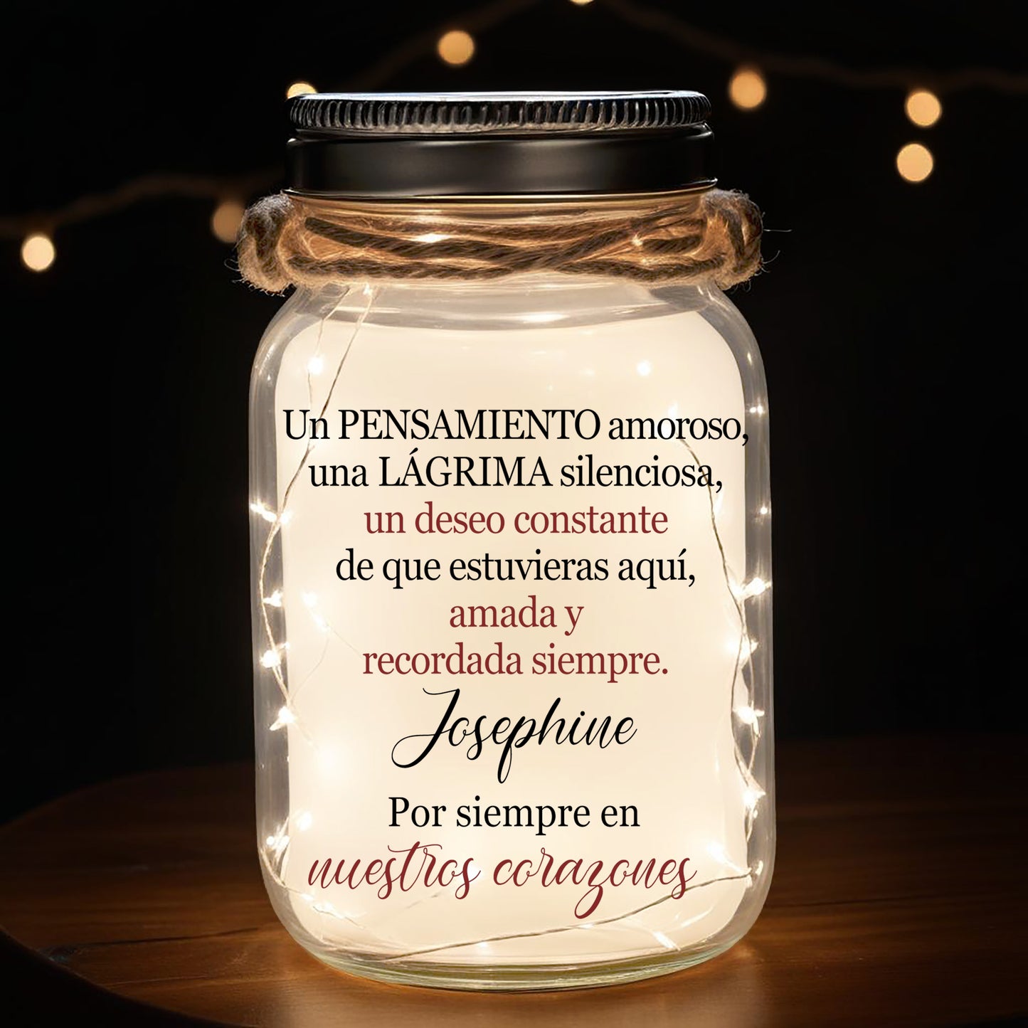 Un Pensamiento Amoroso - Lumière de pot Mason personnalisée personnalisée - FM042_JARL