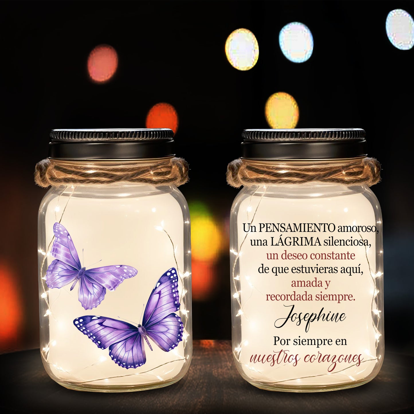 Un Pensamiento Amoroso - Lumière de pot Mason personnalisée personnalisée - FM042_JARL