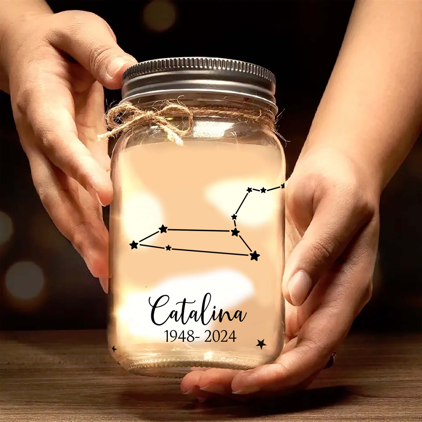 The Sky Looks Different When You Have Someone You LOVE Up There - Personalized Custom Mason Jar Light - FM072_JARL