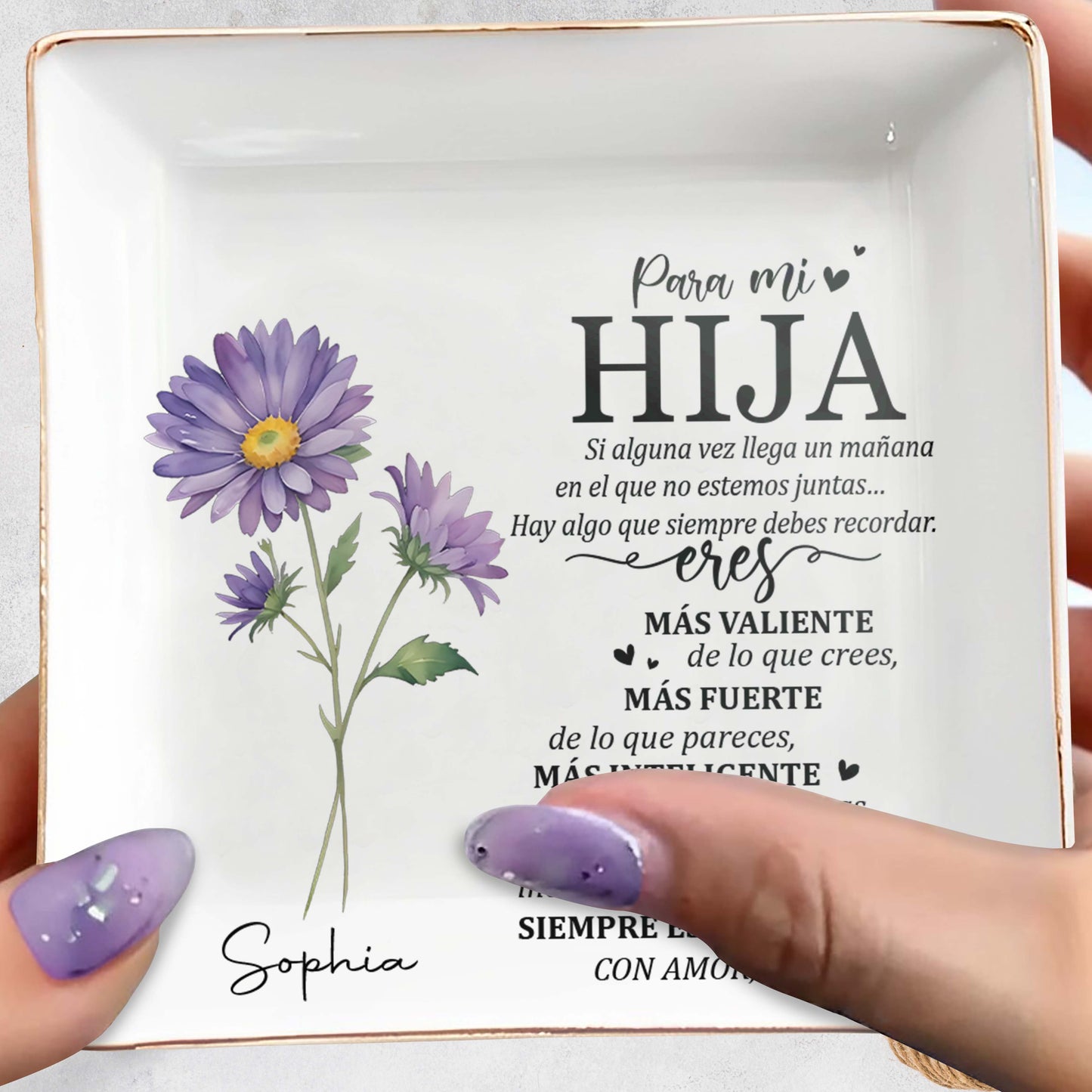Para mi Hija - Personalized Custom Jewelry Dish - FM085_SCRD