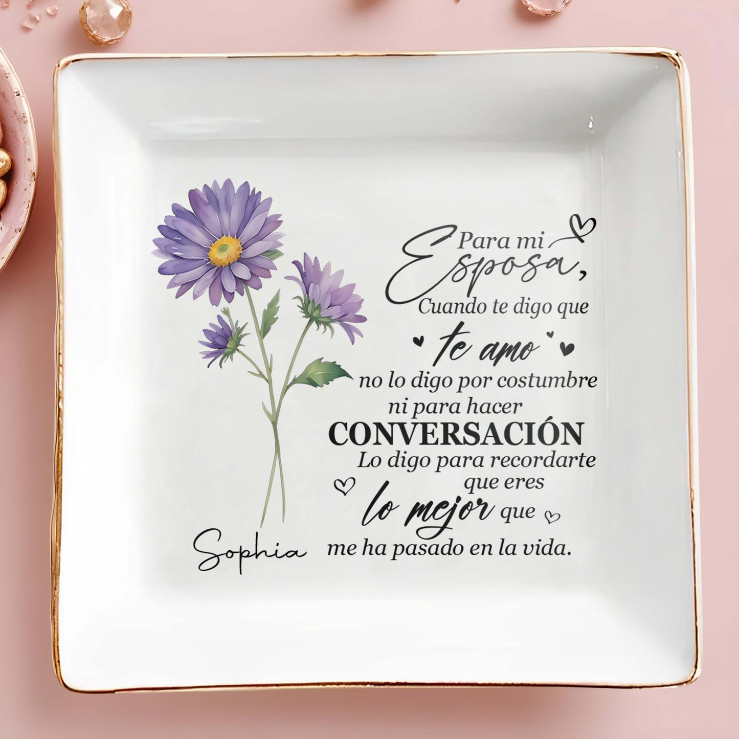 Para Mi Esposa - Plat à bijoux personnalisé - FM091_SCRD