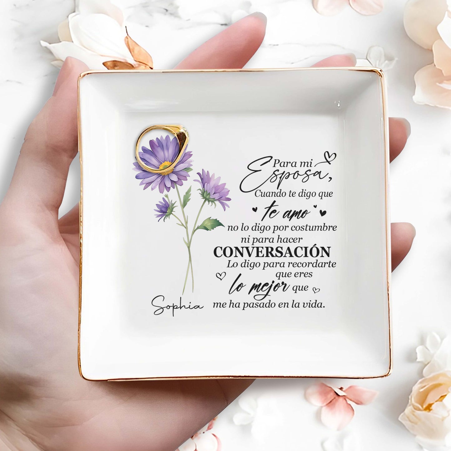 Para Mi Esposa - Plat à bijoux personnalisé - FM091_SCRD