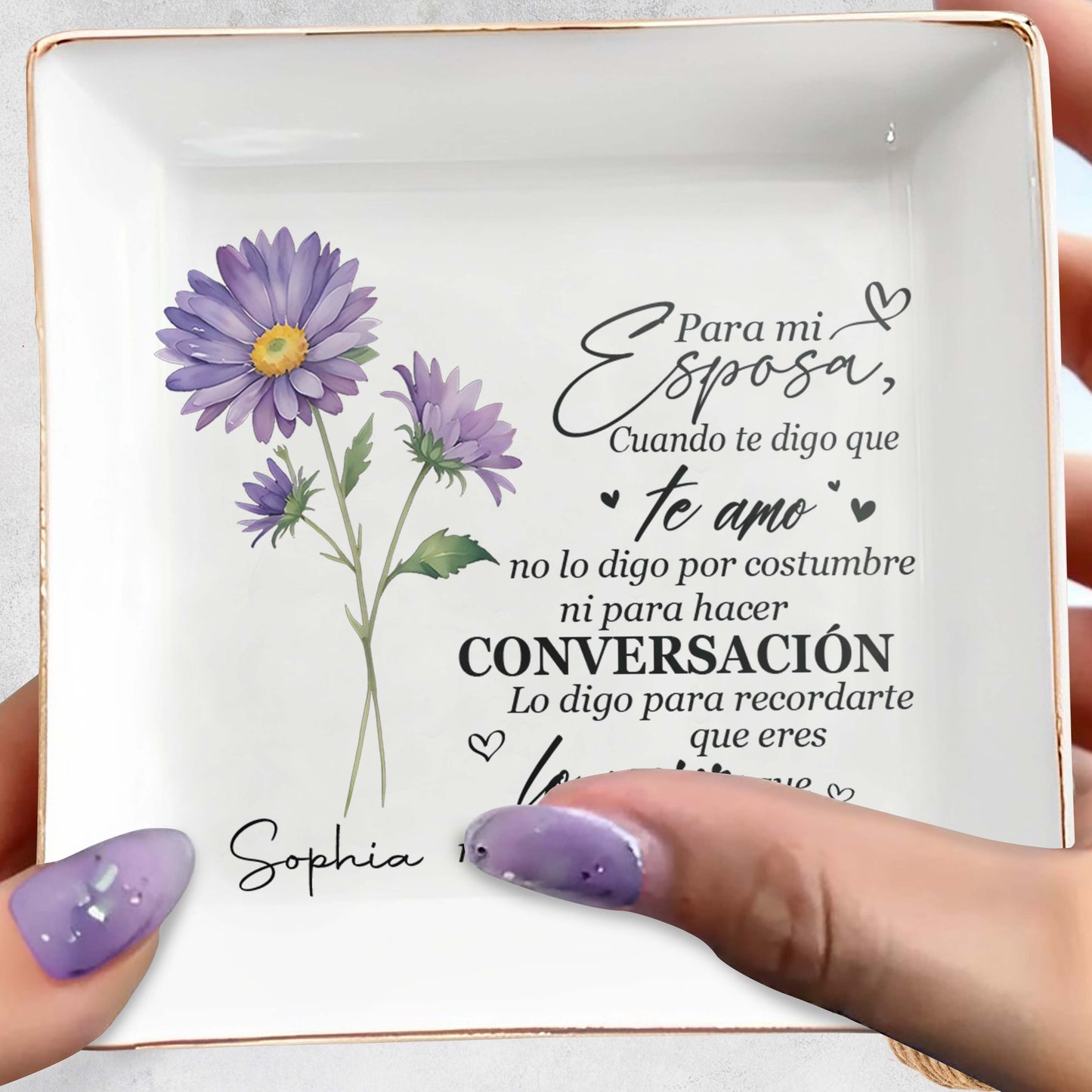 Para Mi Esposa - Plat à bijoux personnalisé - FM091_SCRD