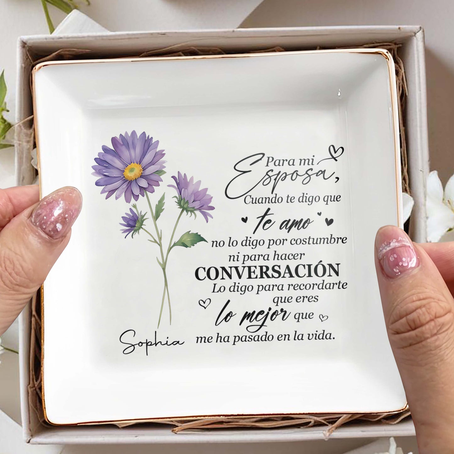 Para Mi Esposa - Plat à bijoux personnalisé - FM091_SCRD