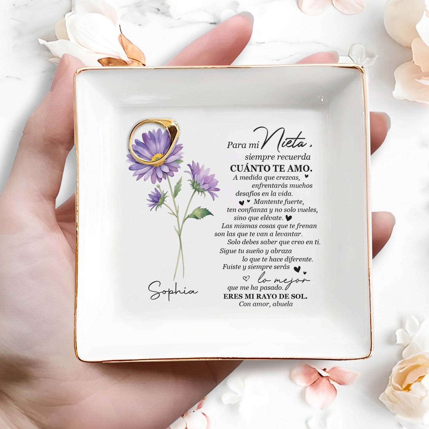 Para Mi Nieta - Plat à bijoux personnalisé - FM098_SCRD